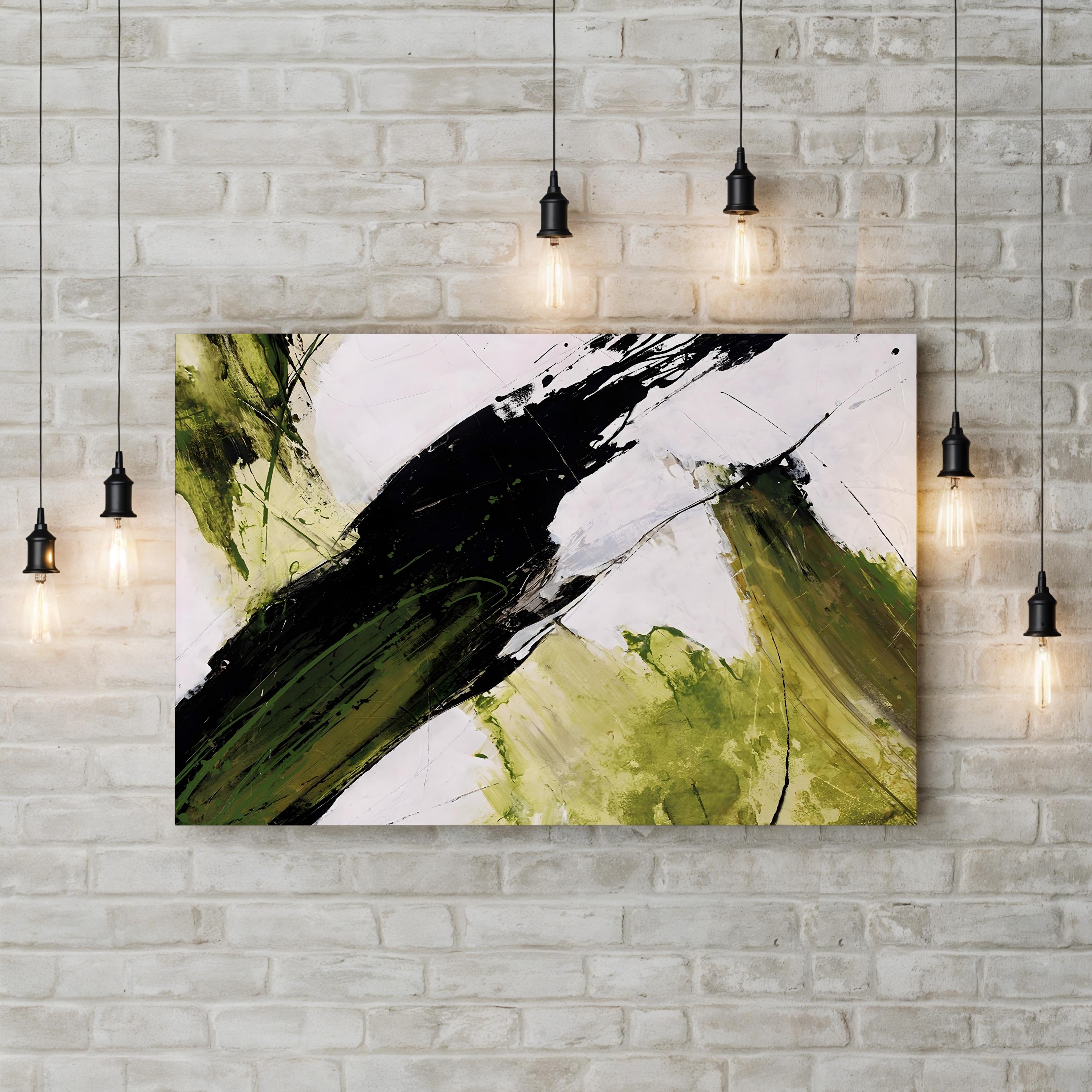 Score Wall Art by Joshua Schicker | Contemporary Abstract Green Brushstroke Canvas