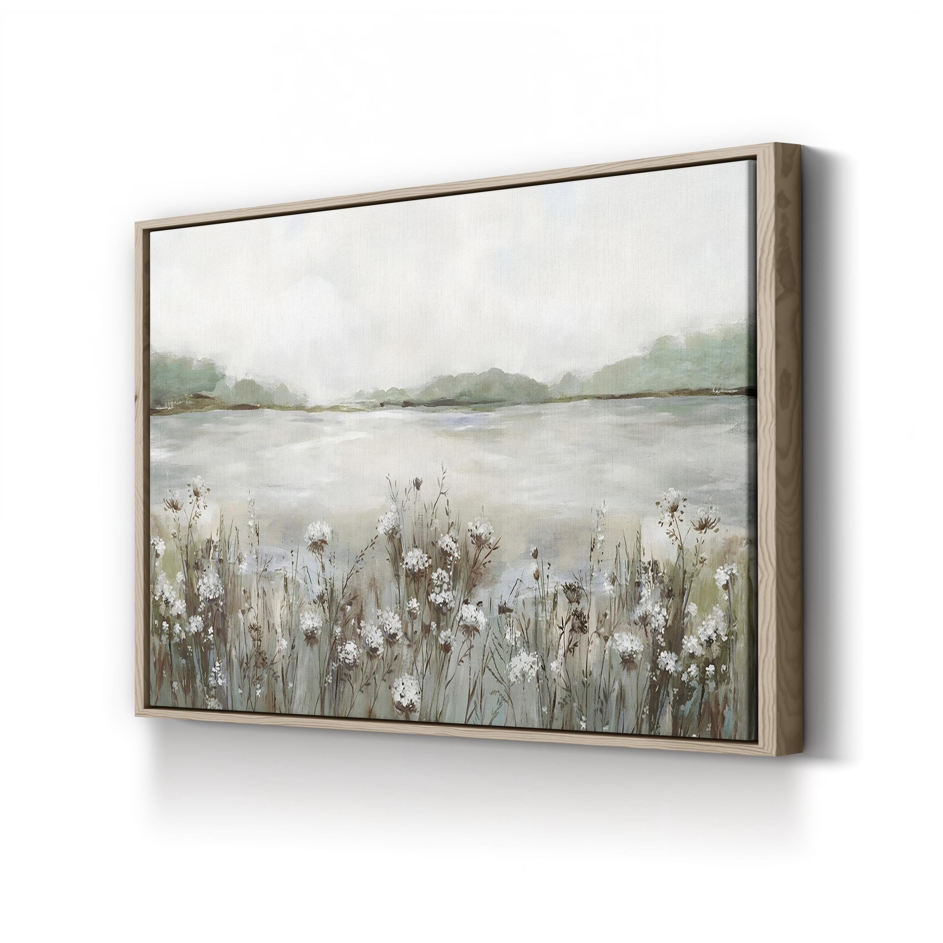 Secret Lake I Wall Art by Allison Pearce | Serene Abstract Lake Landscape Canvas Print