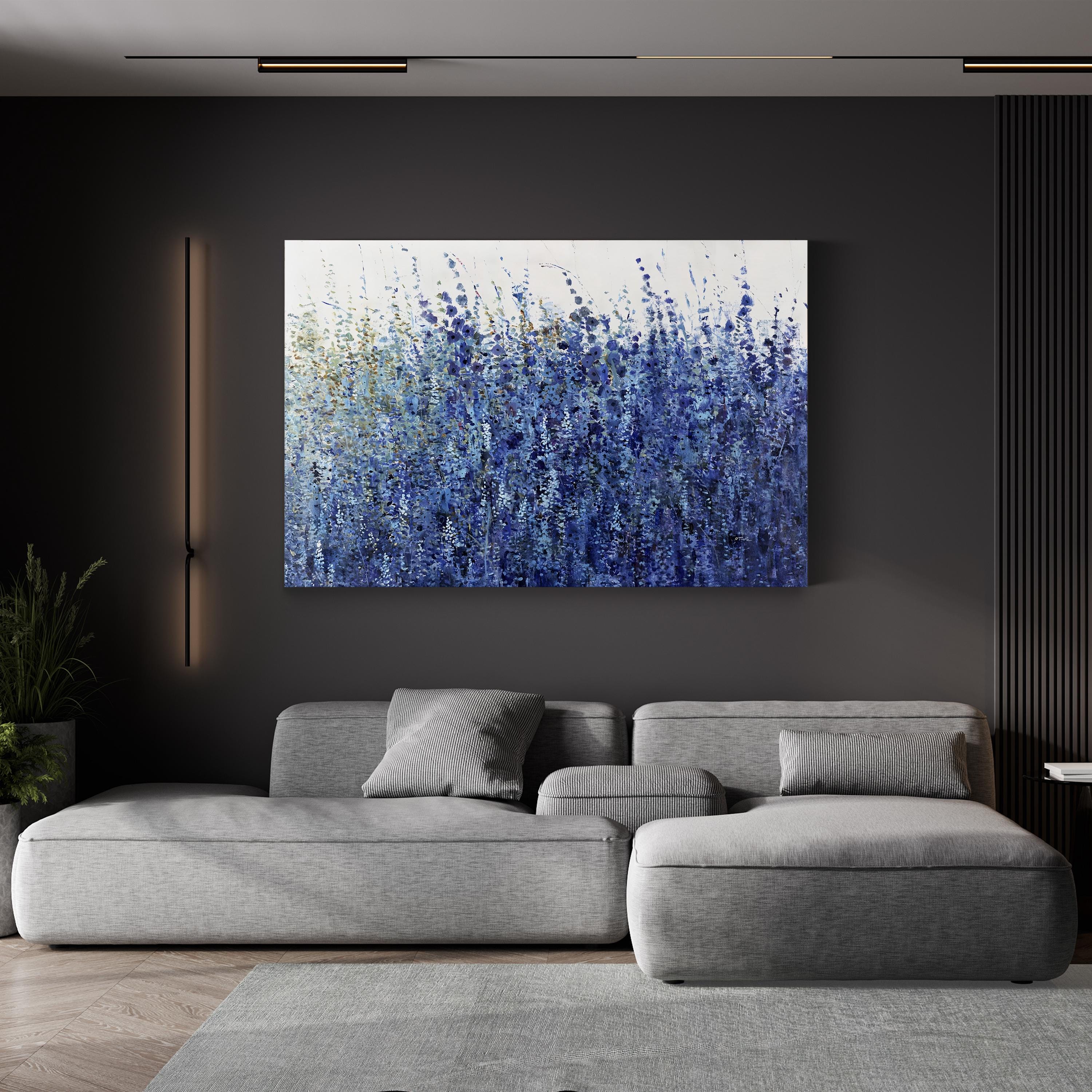 Shades of Blue Wild Flowers Wall Art by Tim O’Toole | Blue Floral Canvas Print