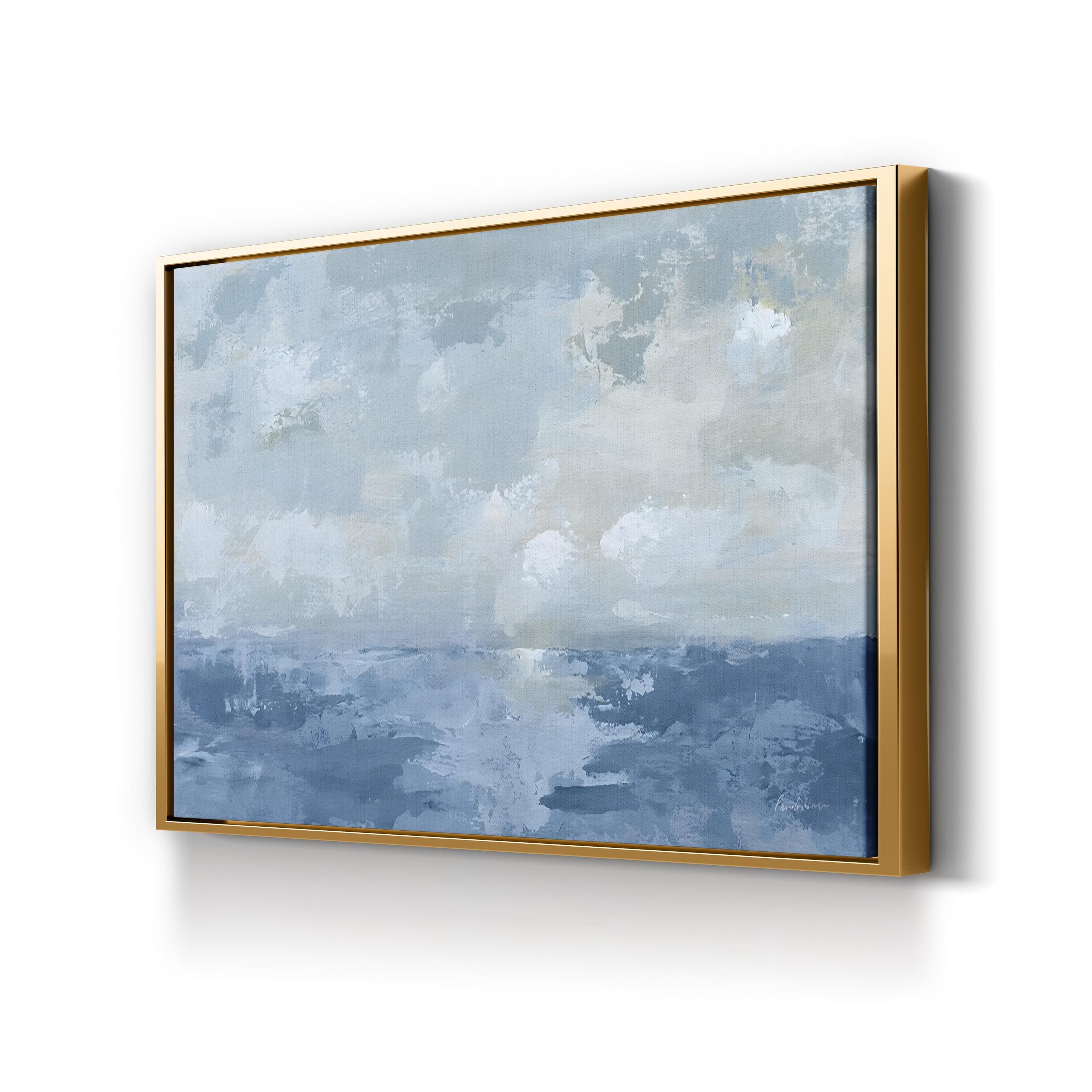 Silver Blue Sea Wall Art by Pamela Munger – Contemporary Abstract Seascape Painting Print