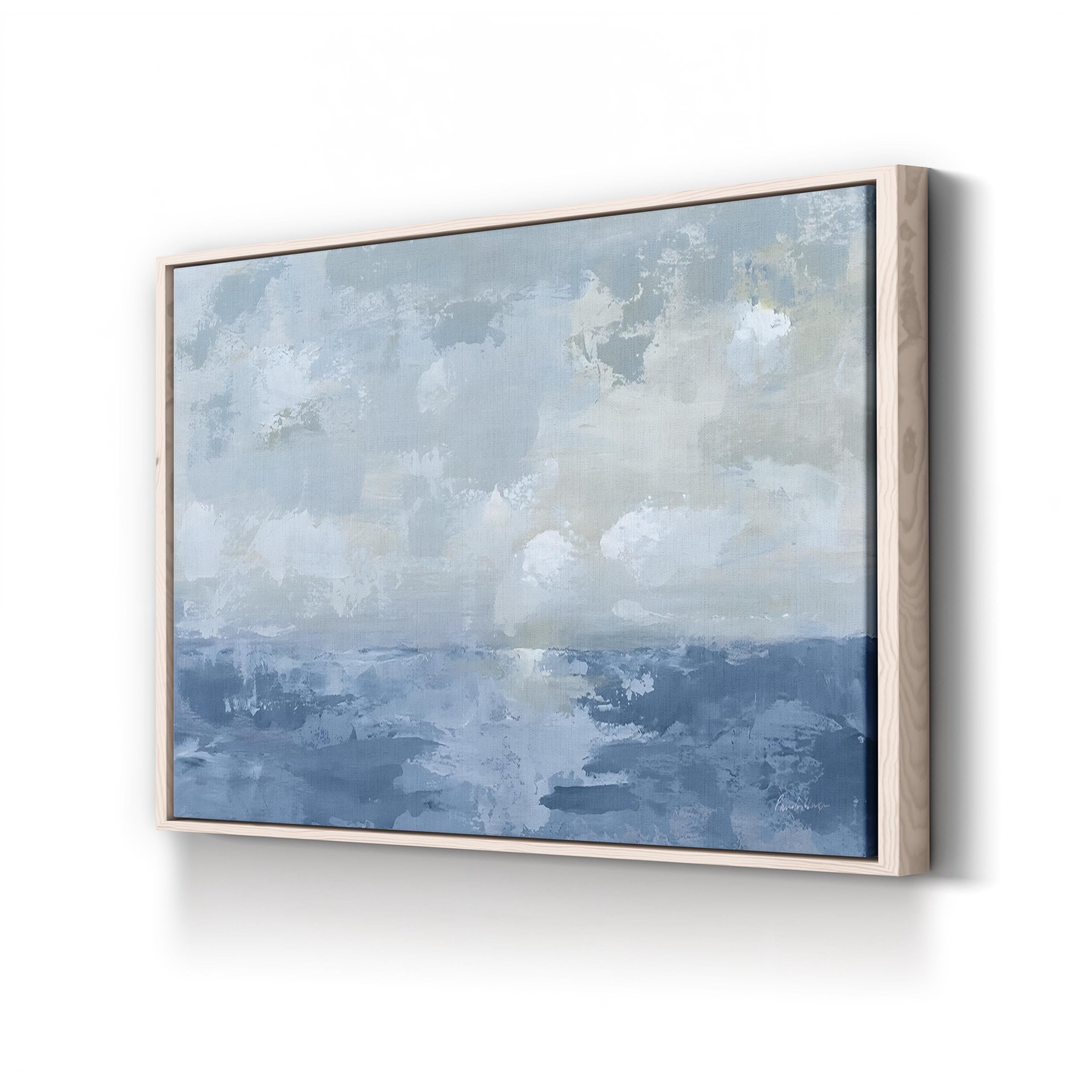 Silver Blue Sea Wall Art by Pamela Munger – Contemporary Abstract Seascape Painting Print