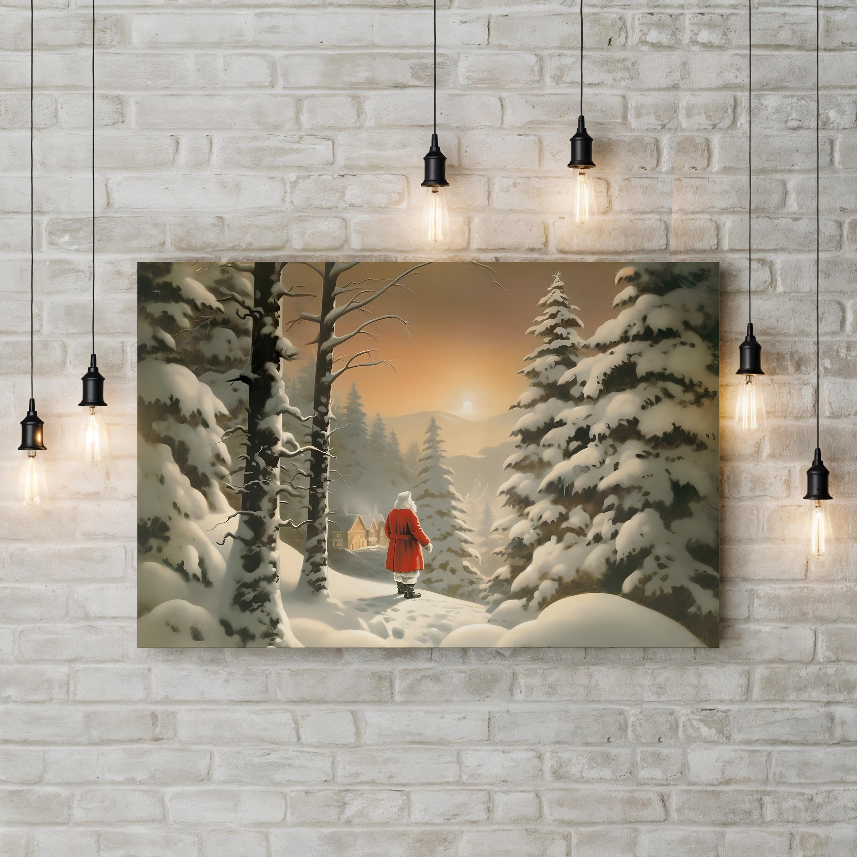 Snowy Christmas 1 Wall Art by Imagine It Images – Winter Holiday Landscape Canvas