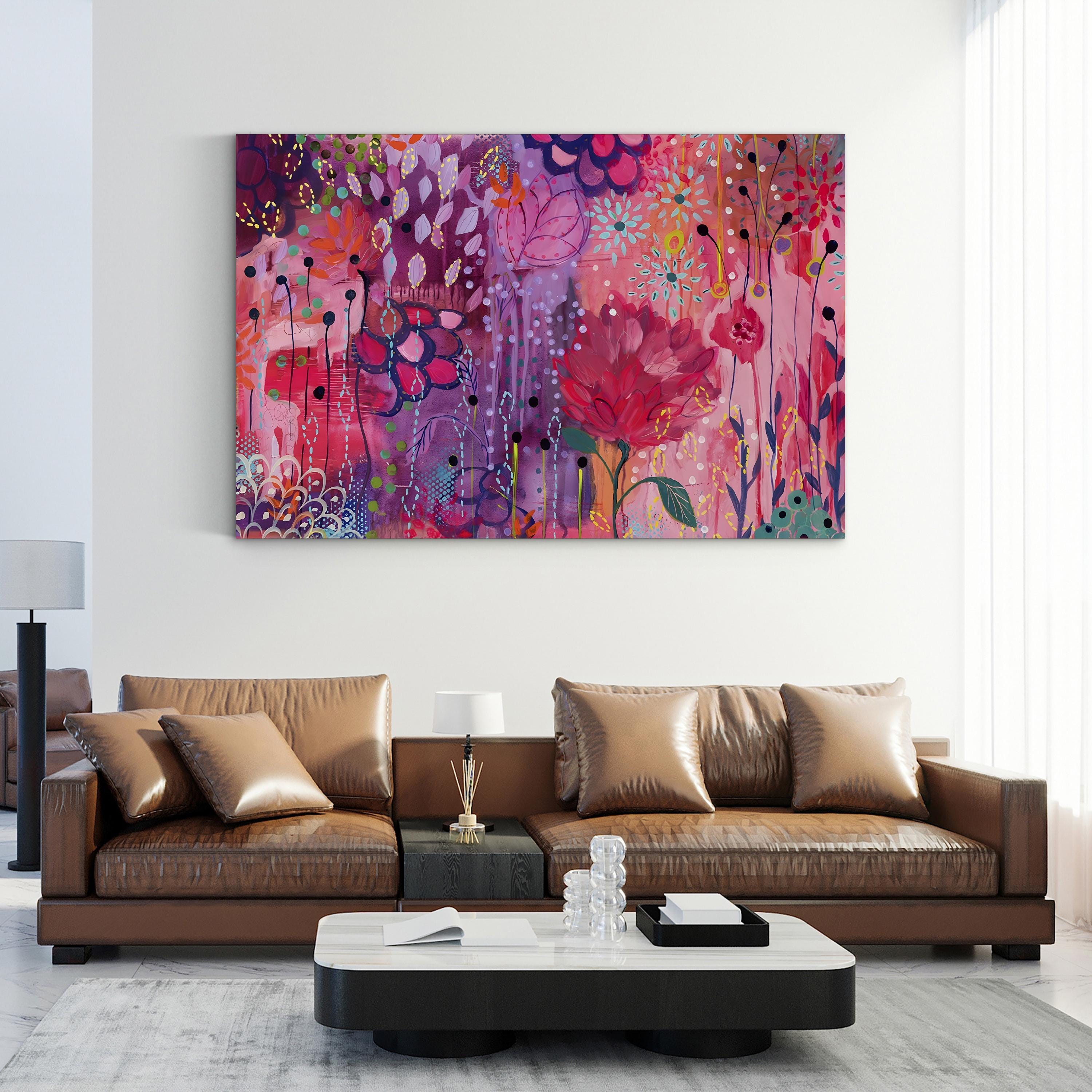 Spirit Dance Canvas Art Print: Vibrant Abstract Floral Expression