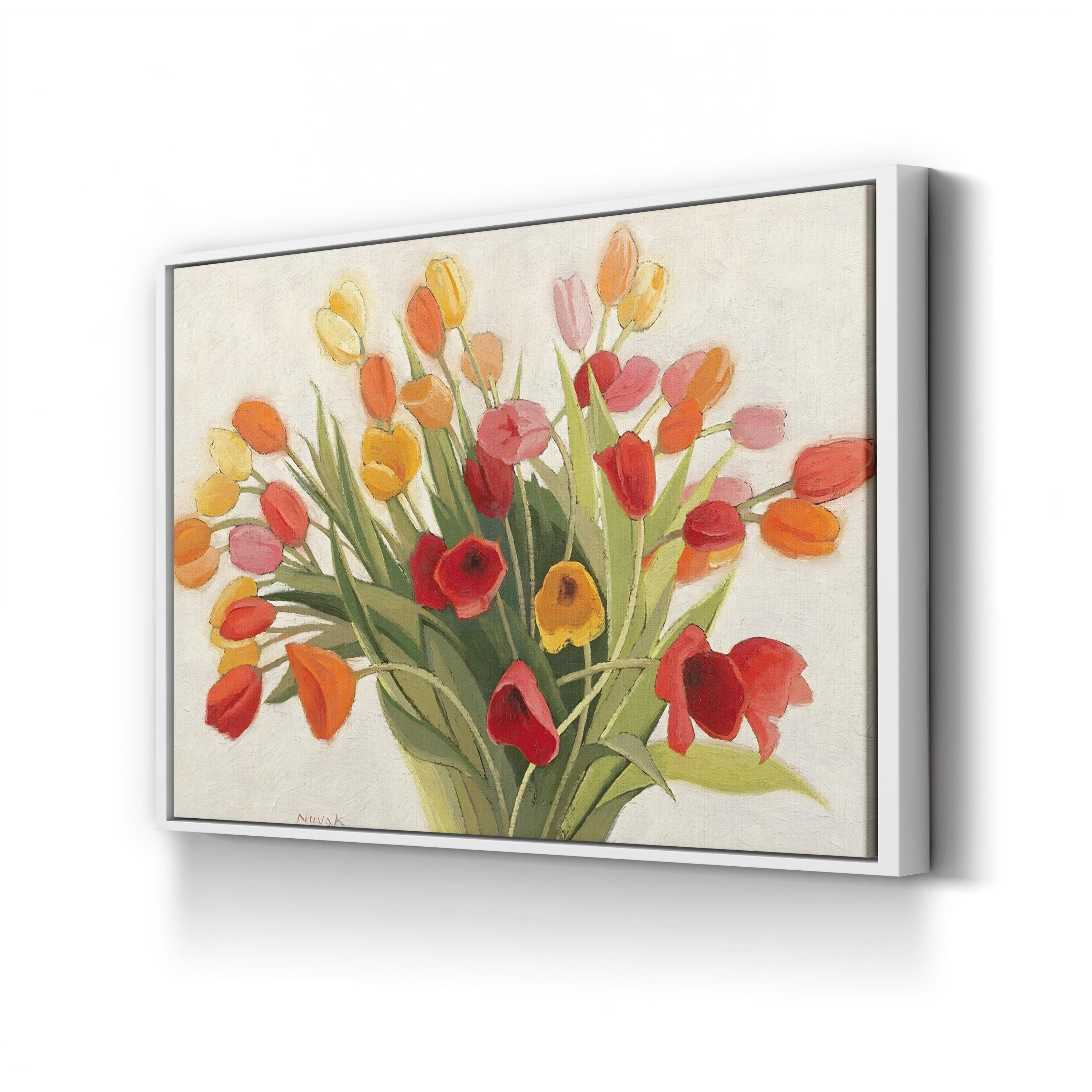 Spring Tulips Canvas Art Print: Vibrant Floral Bouquet Wall Decor