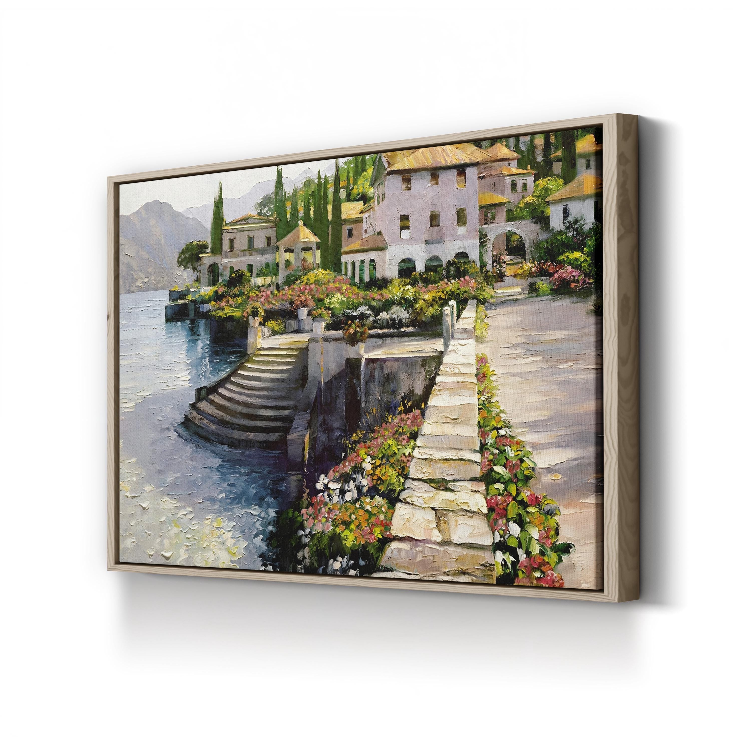 Stairway to Carlotta, Lake Como, Italy by Howard Behrens canvas print in a black frame