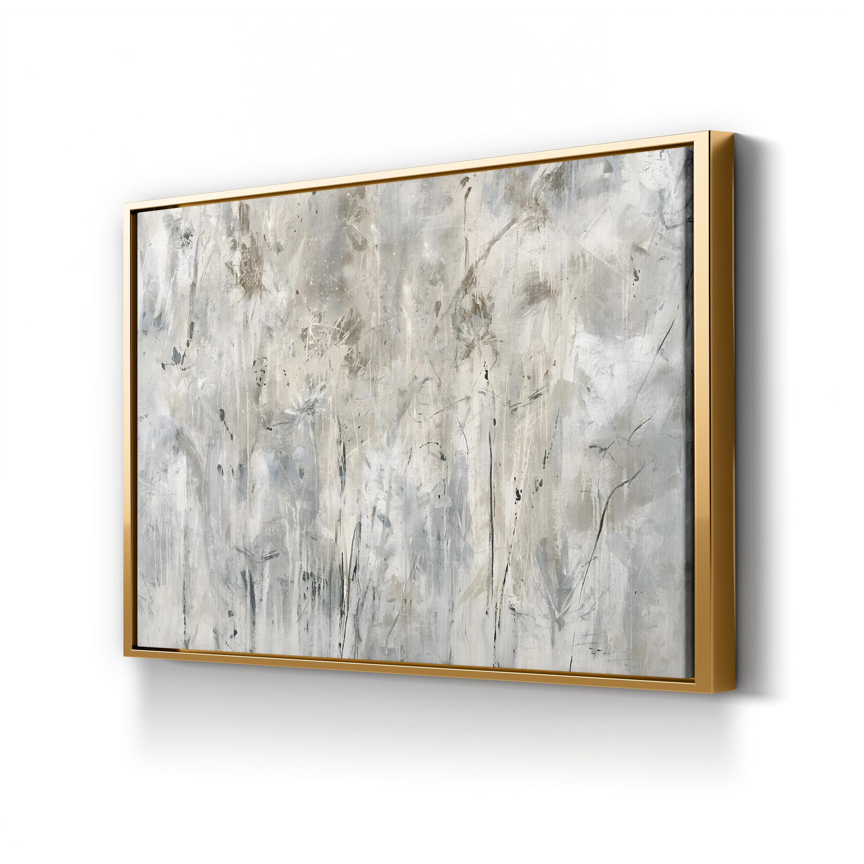 Subtle Frosted Floral Wall Art by Jodi Maas – Neutral Abstract Floral Canvas Print