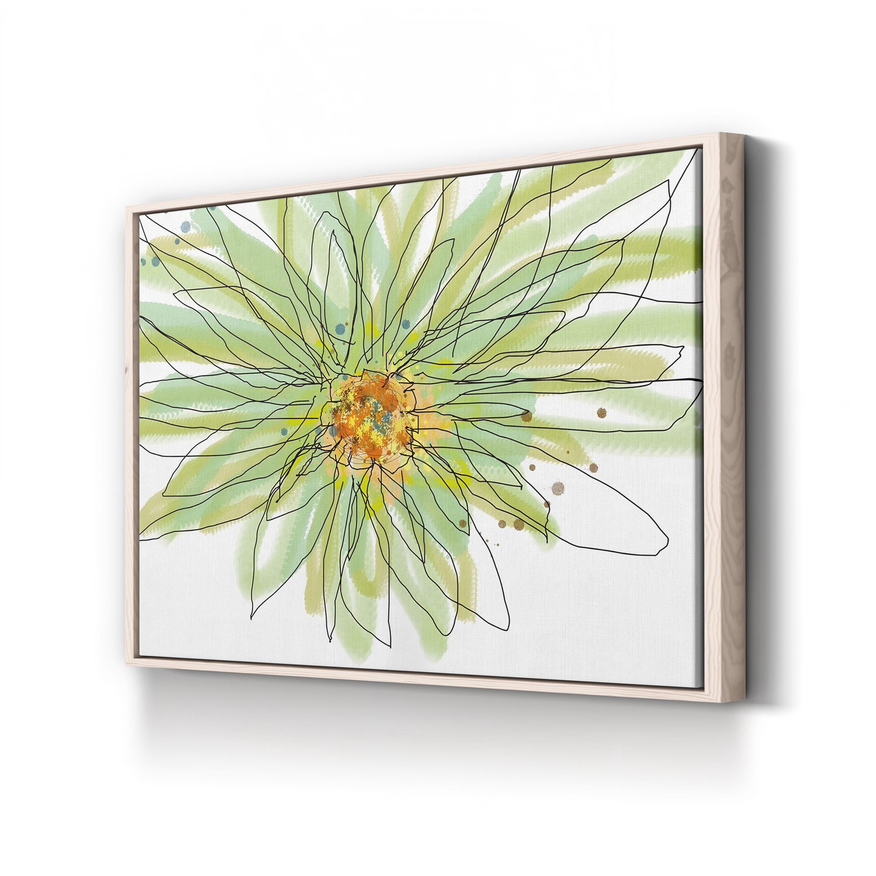 Summer Gerbera Daisy Canvas Art – Contemporary Floral Illustration by Jan Weiss