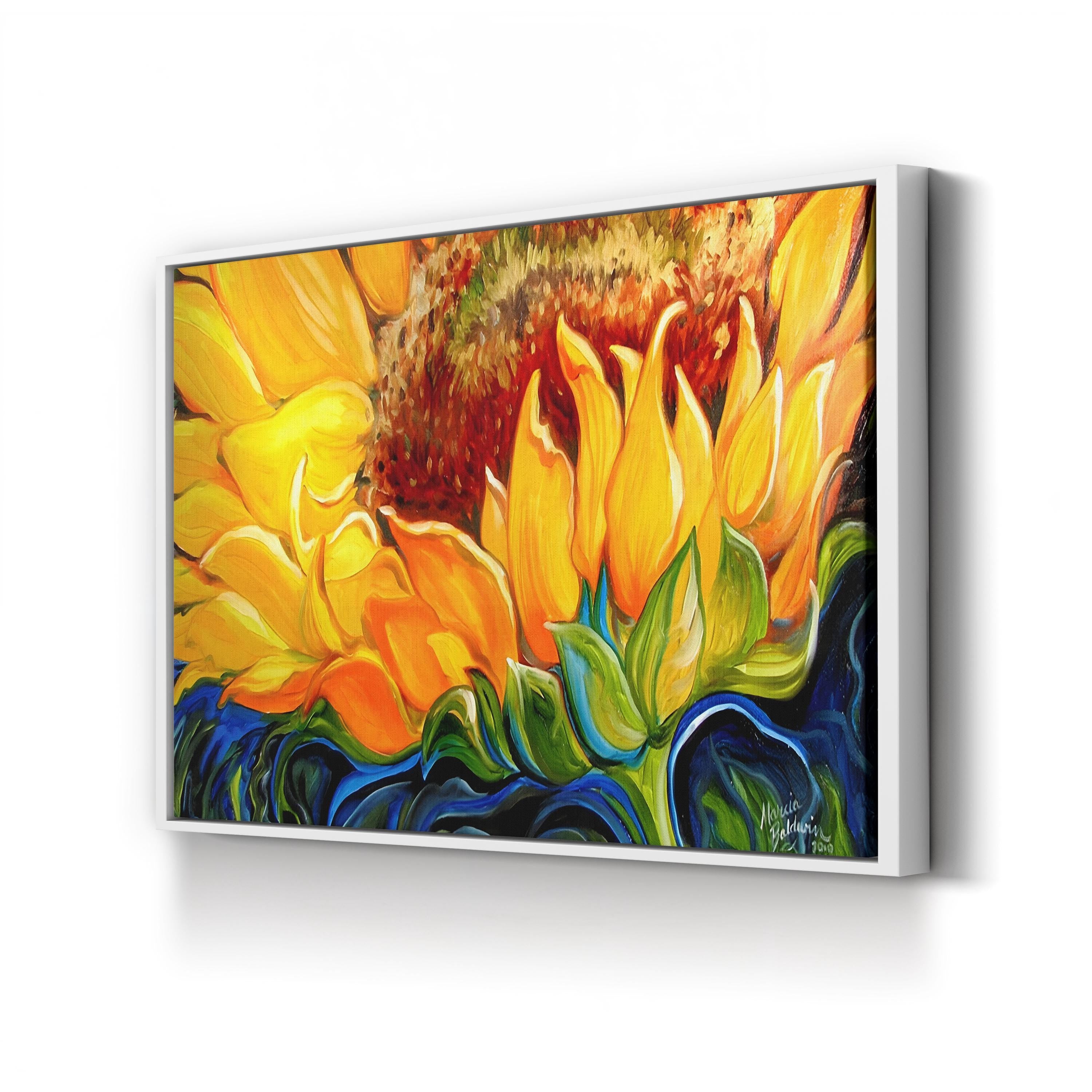 Sunflower Rise’N Shine Wall Art by Marcia Baldwin – Contemporary Sunflower Canvas Print