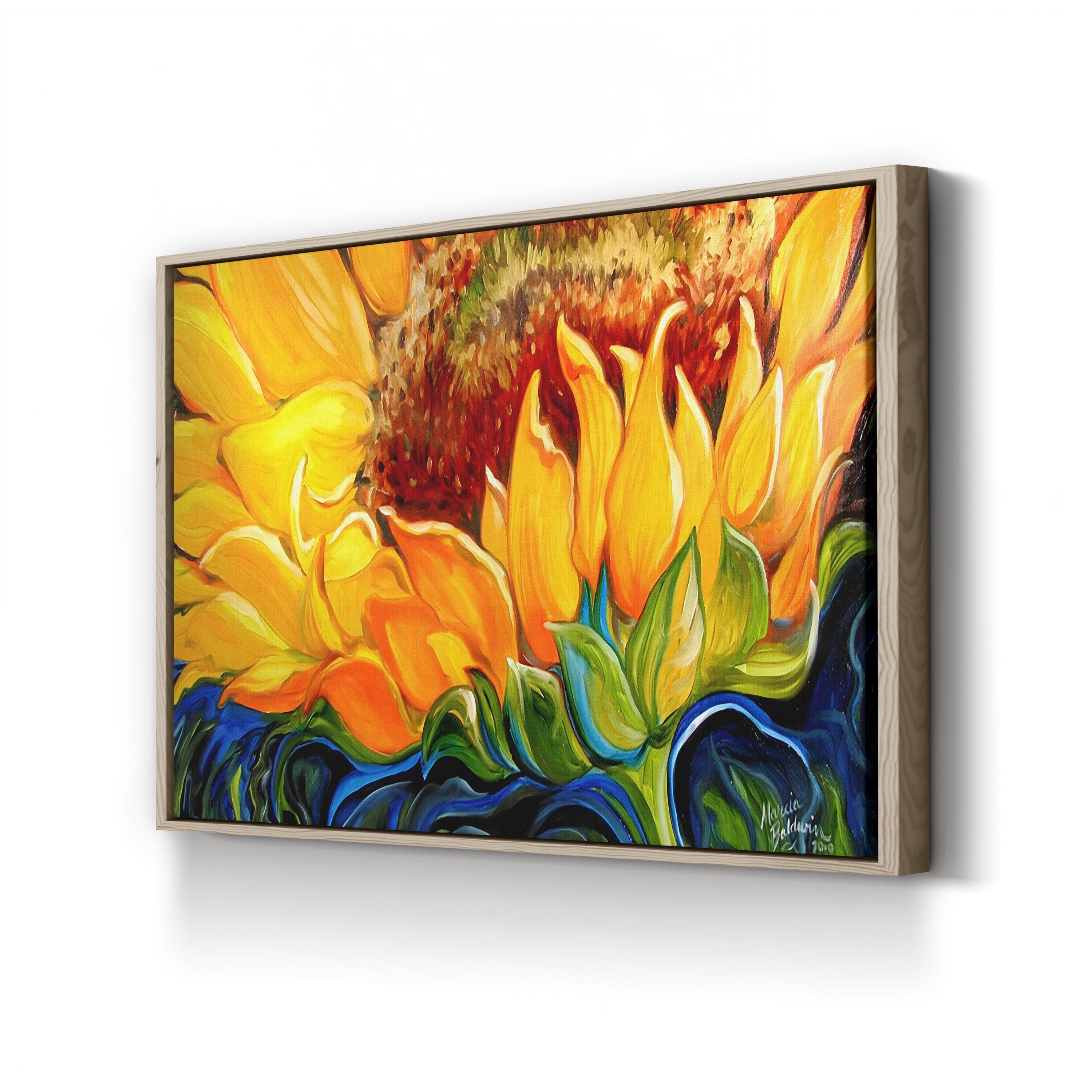 Sunflower Rise’N Shine Wall Art by Marcia Baldwin – Contemporary Sunflower Canvas Print