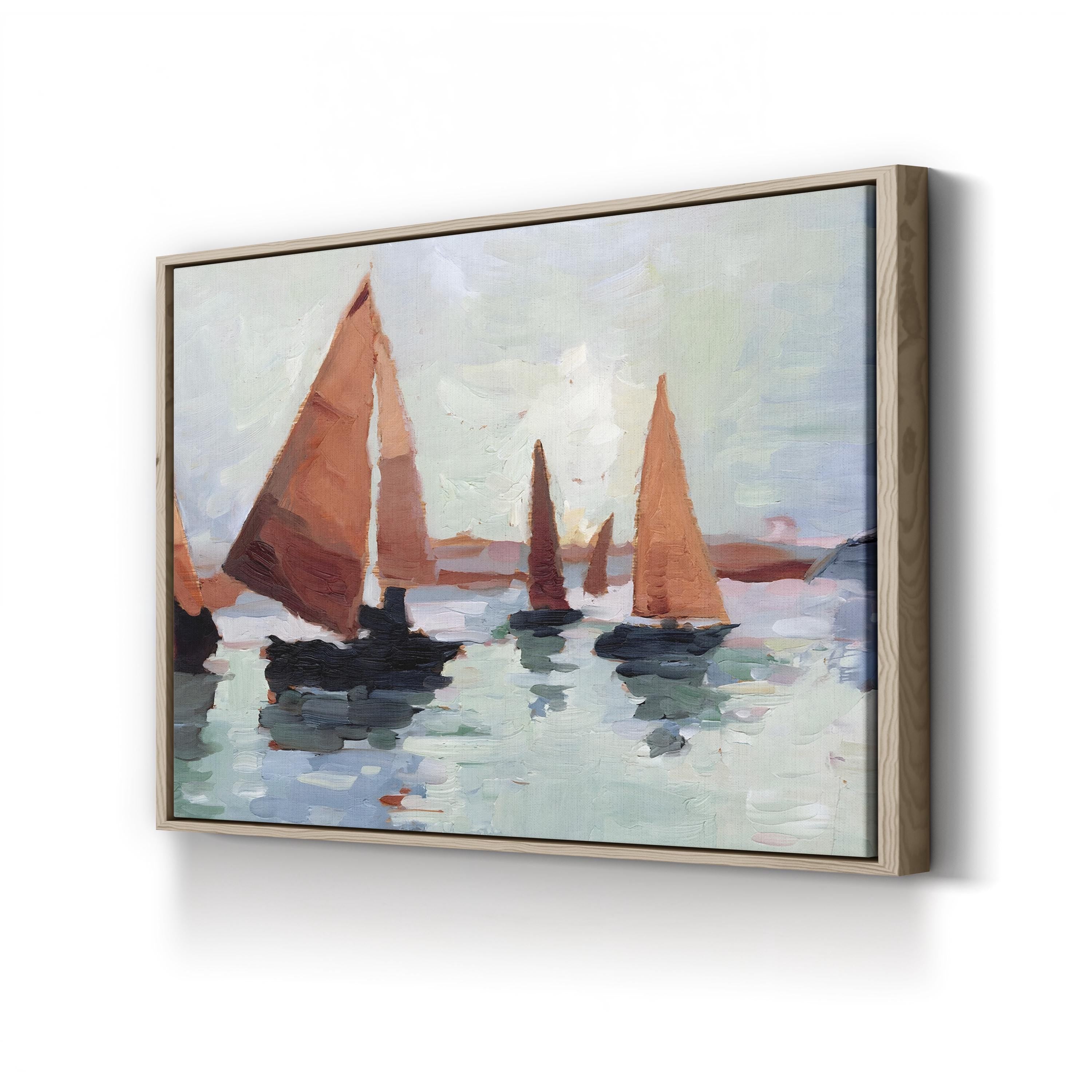 Sunset Harbor I Canvas Print – Nautical Sailboats Coastal Wall Art