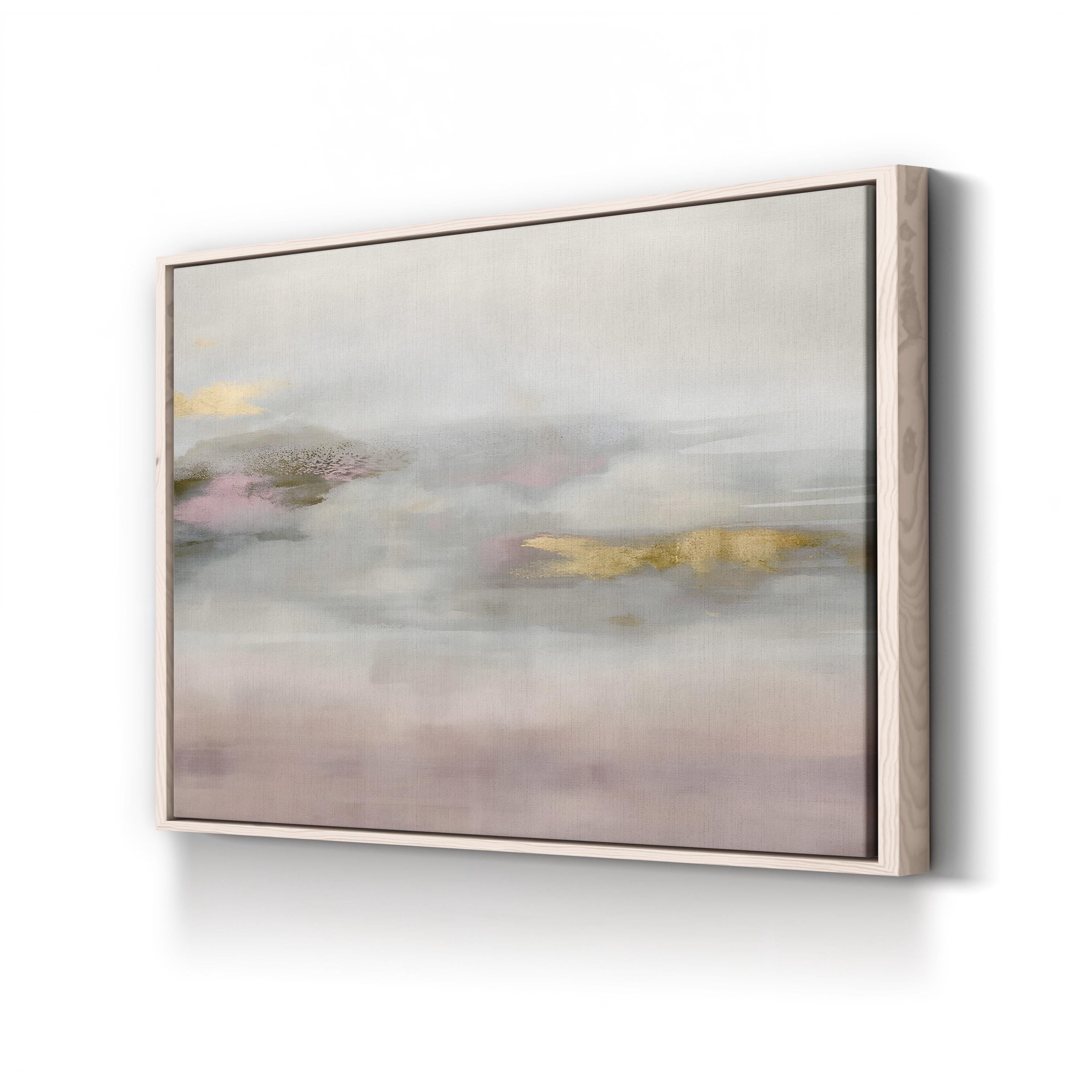 Abstract Landscape in Soft Pink, Gold, and Gray Wall Art