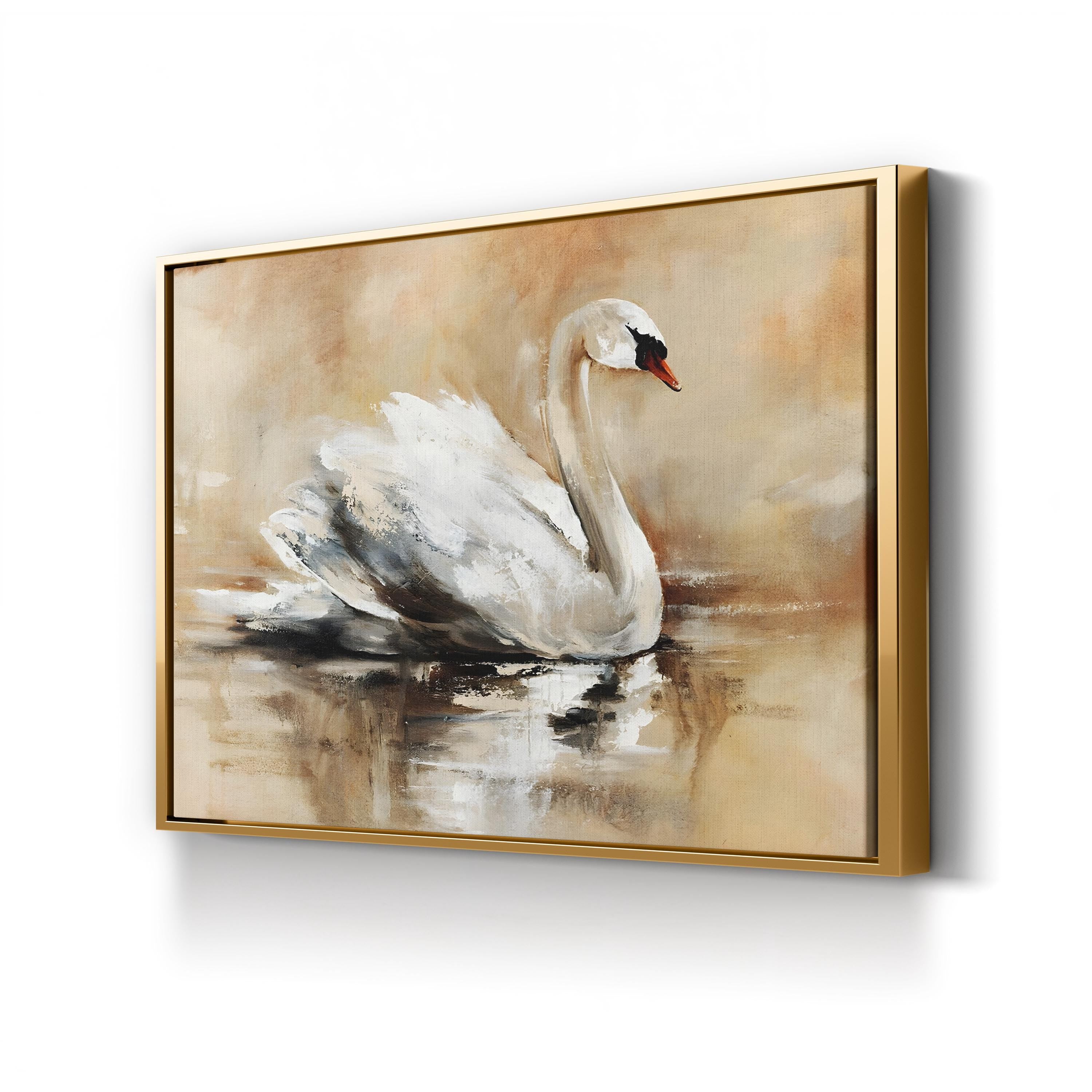 Sweeping Rhythms Swan Canvas Print – Abstract Bird Wall Art, Modern Nature Decor