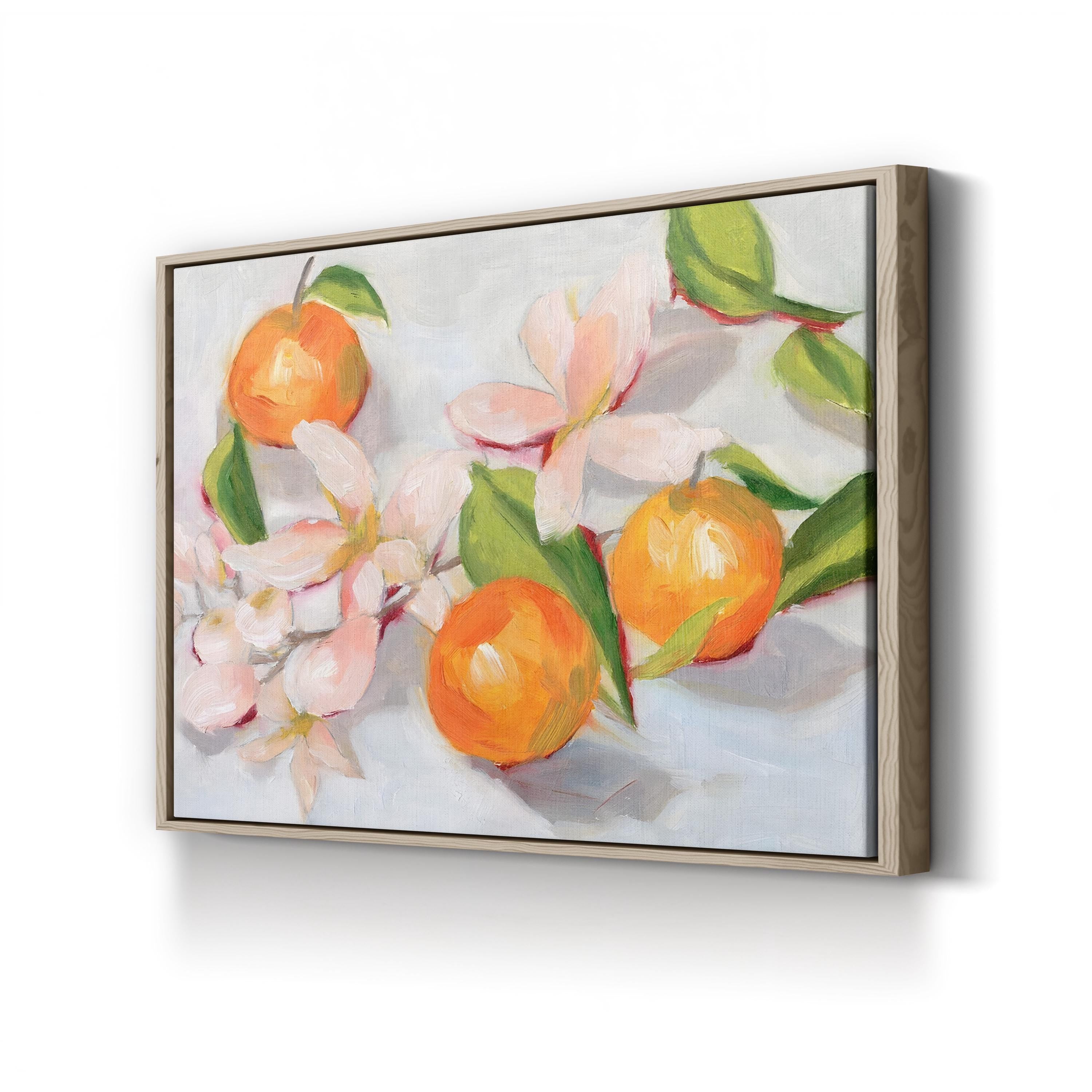 Tangerine Blossoms Canvas Art: Vibrant Floral Still Life, Kitchen & Dining Decor