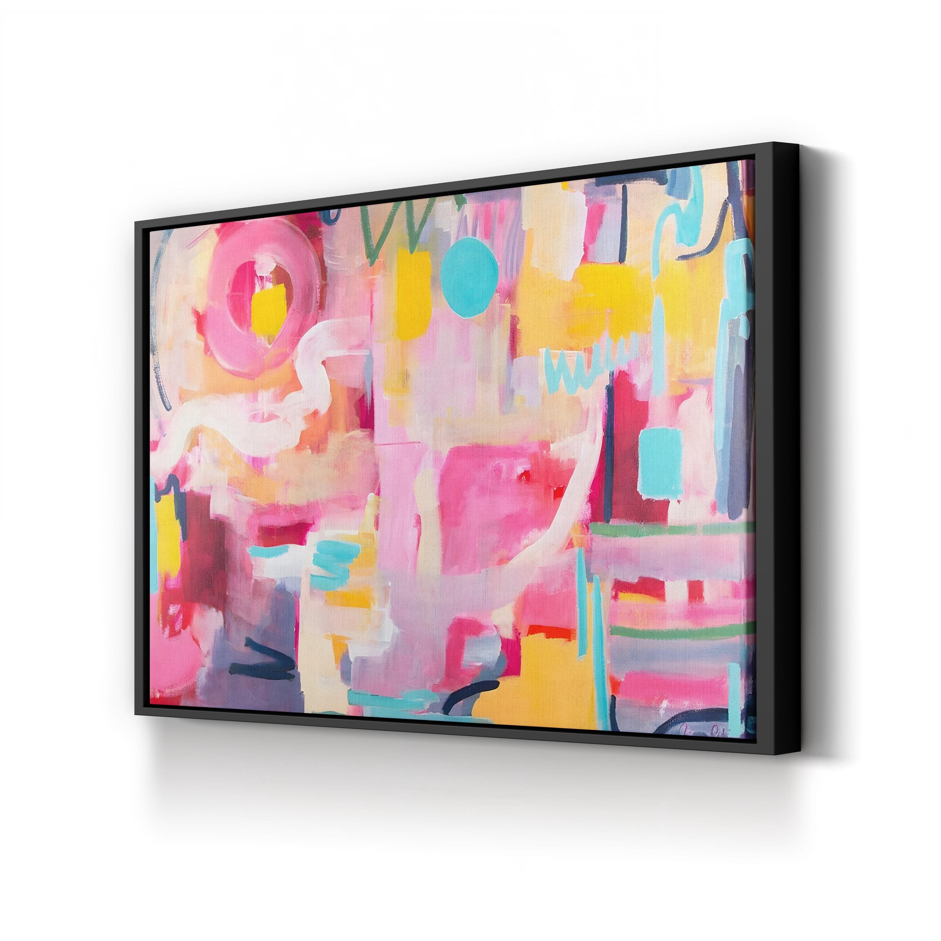 Tennis Court by Amira Rahim canvas print in Black Framed Canvas