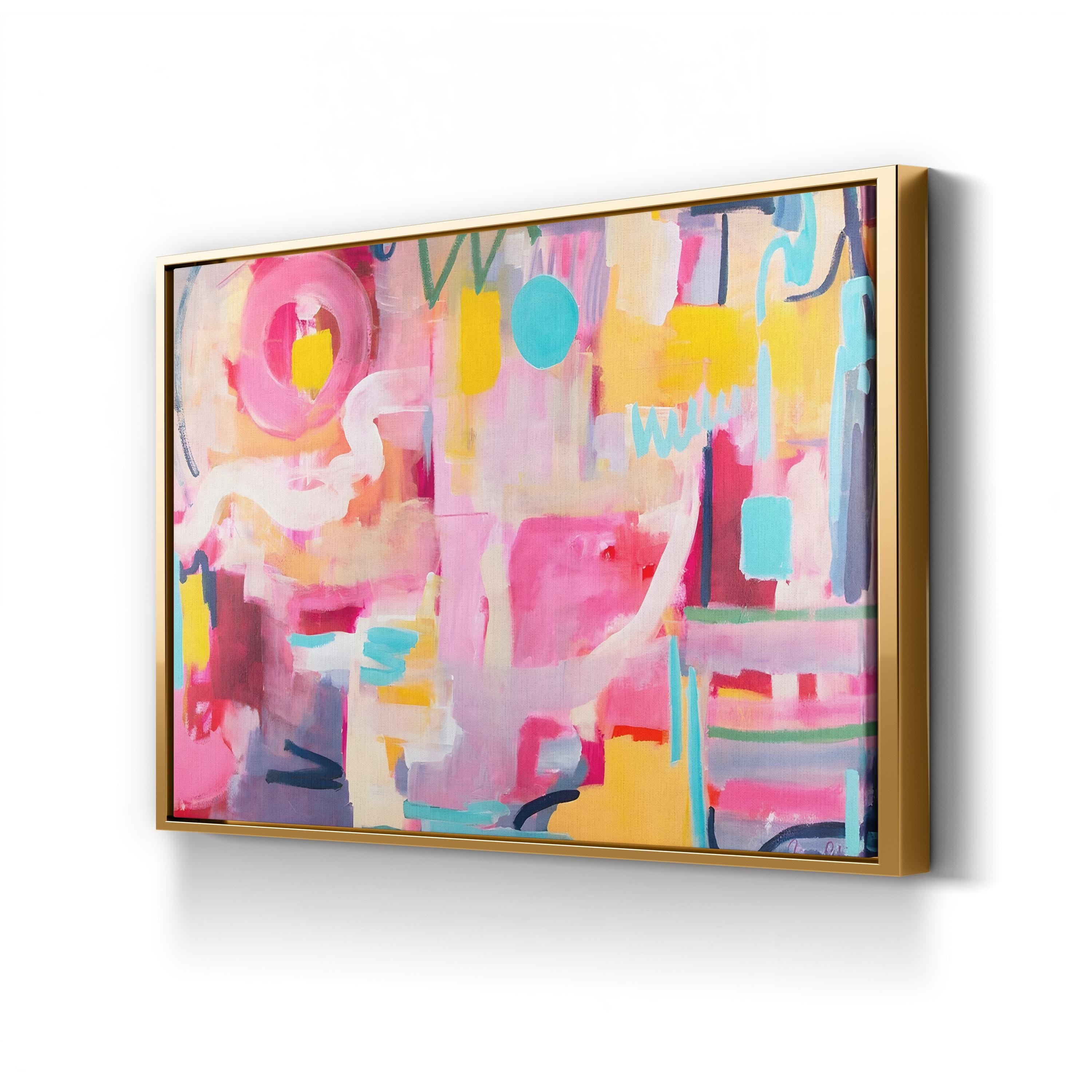 Tennis Court by Amira Rahim canvas print in Gold Framed Canvas