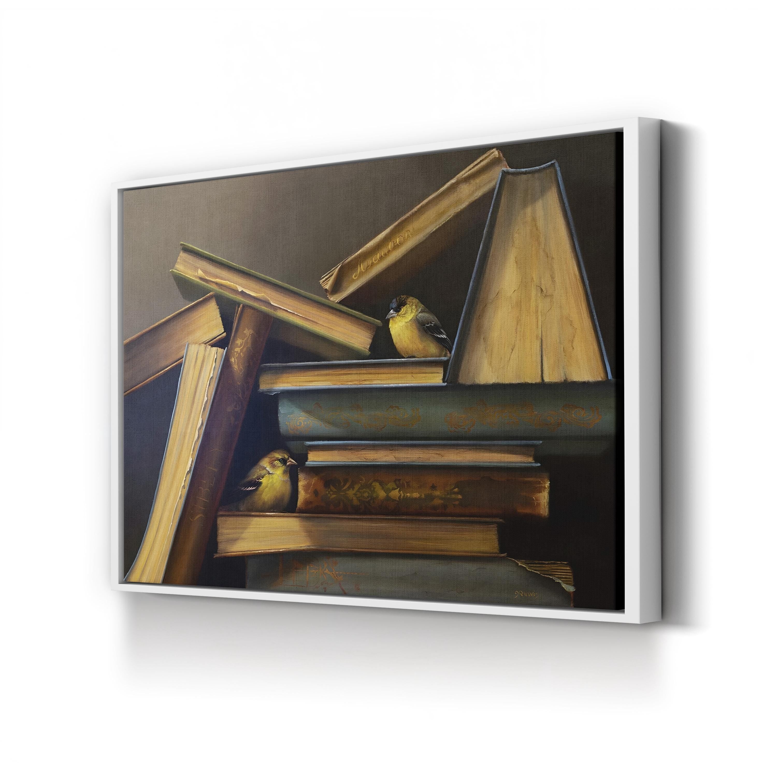 The Book Collectors canvas print in white framed canvas