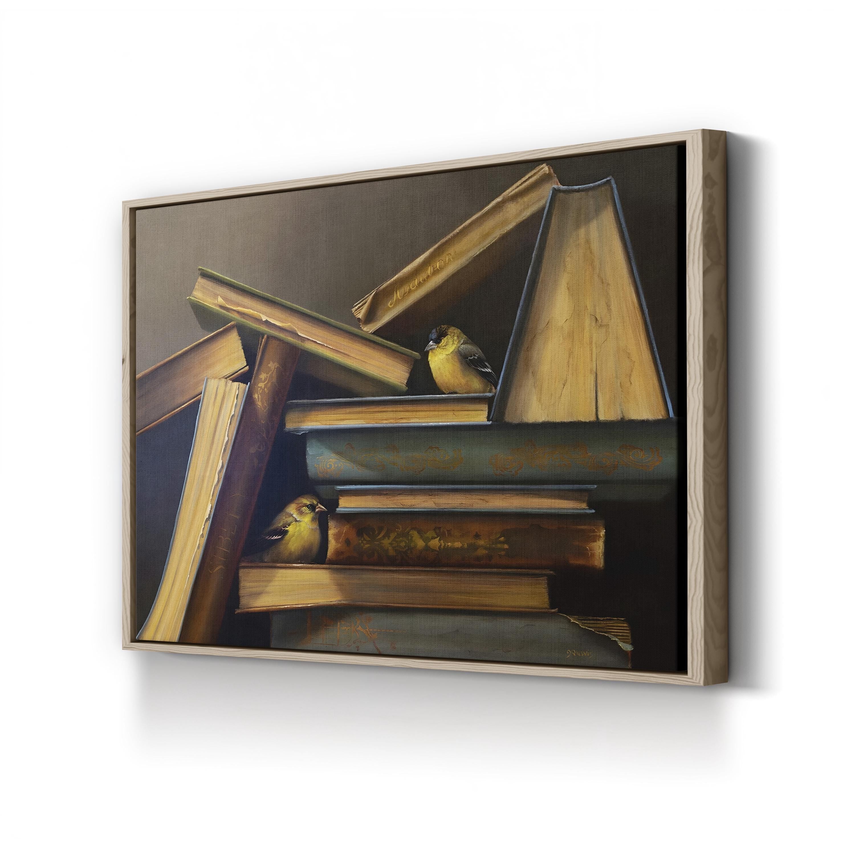 The Book Collectors canvas print in oak framed canvas