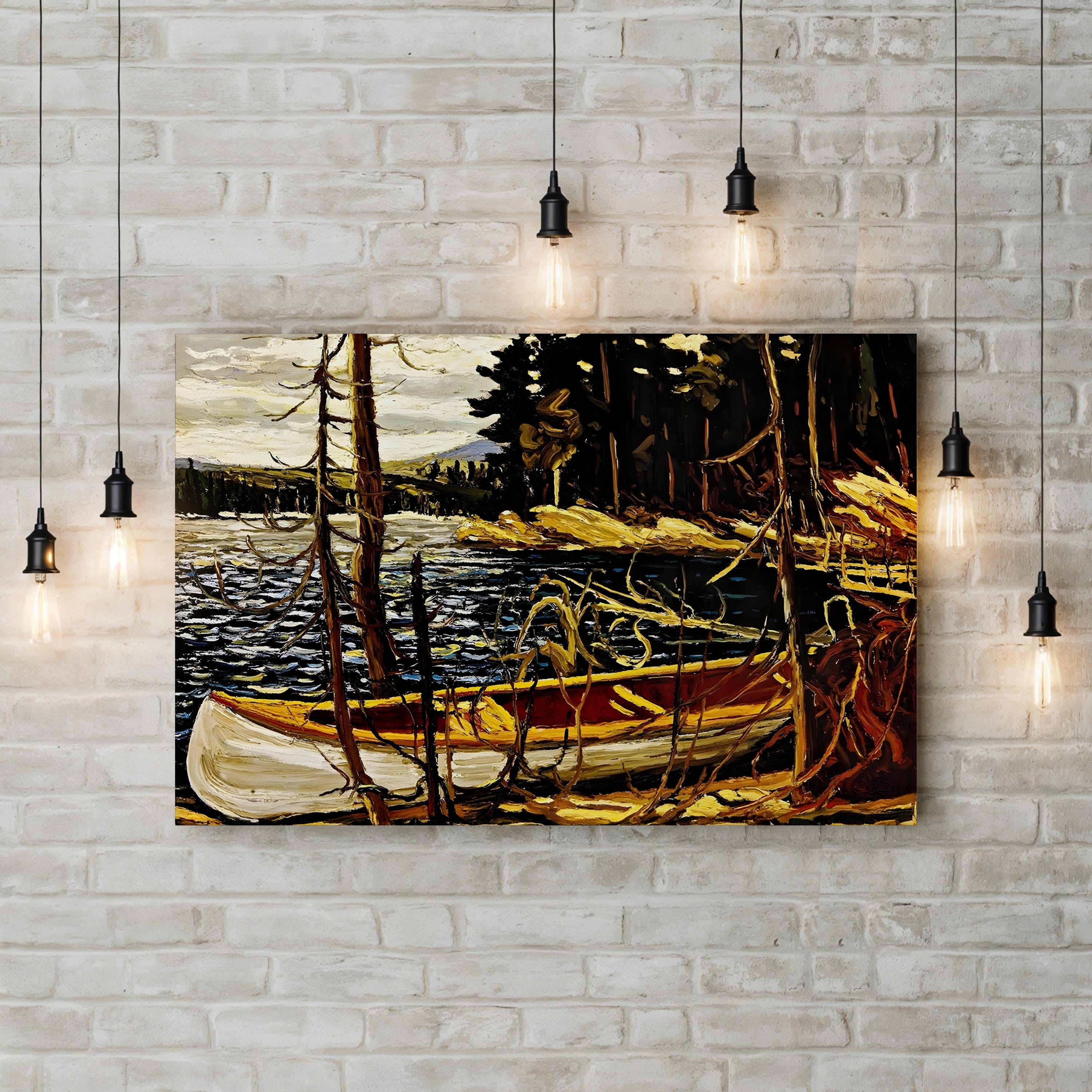 The Canoe Wall Art by Tom Thomson – Canadian Wilderness Lake Landscape Canvas