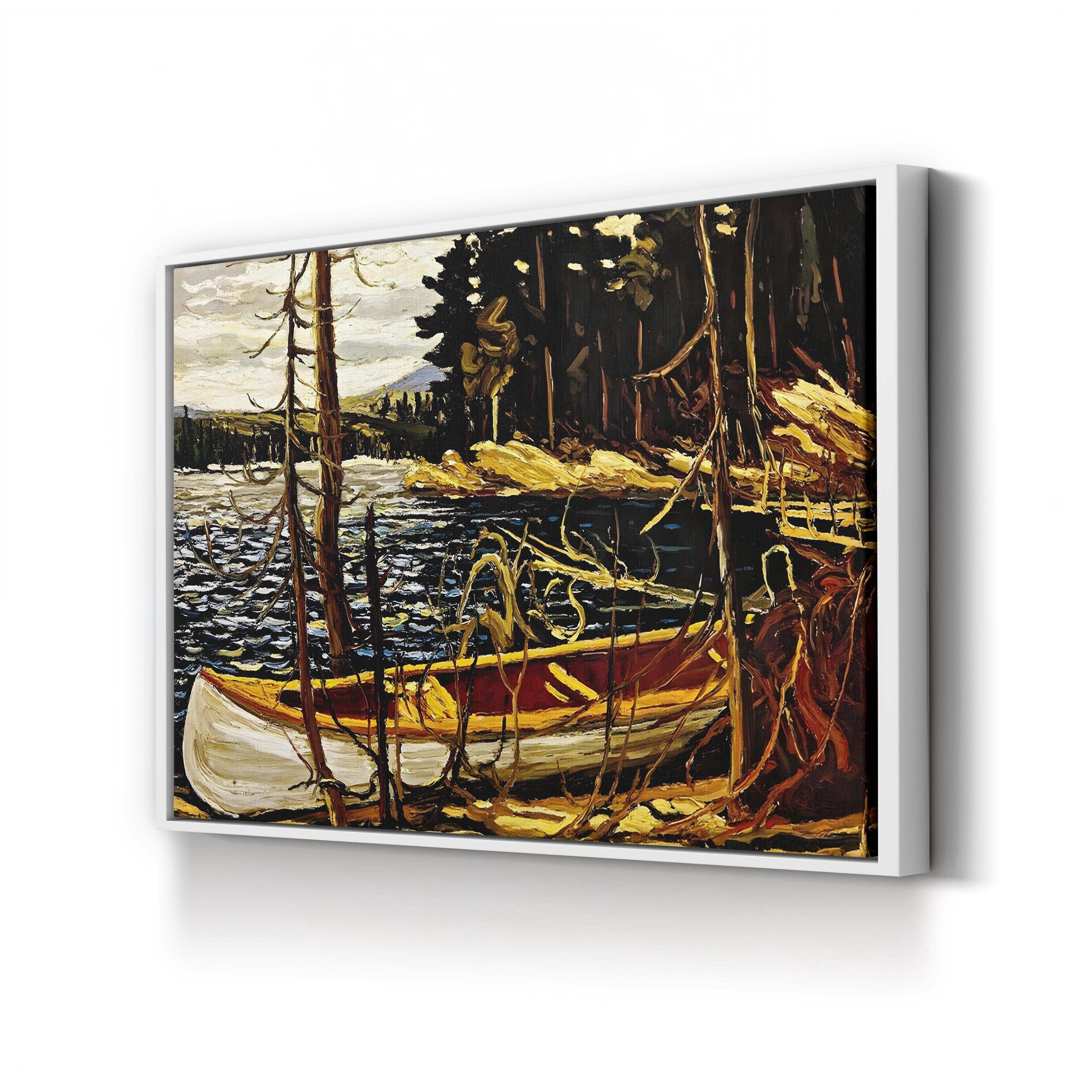 The Canoe Wall Art by Tom Thomson – Canadian Wilderness Lake Landscape Canvas