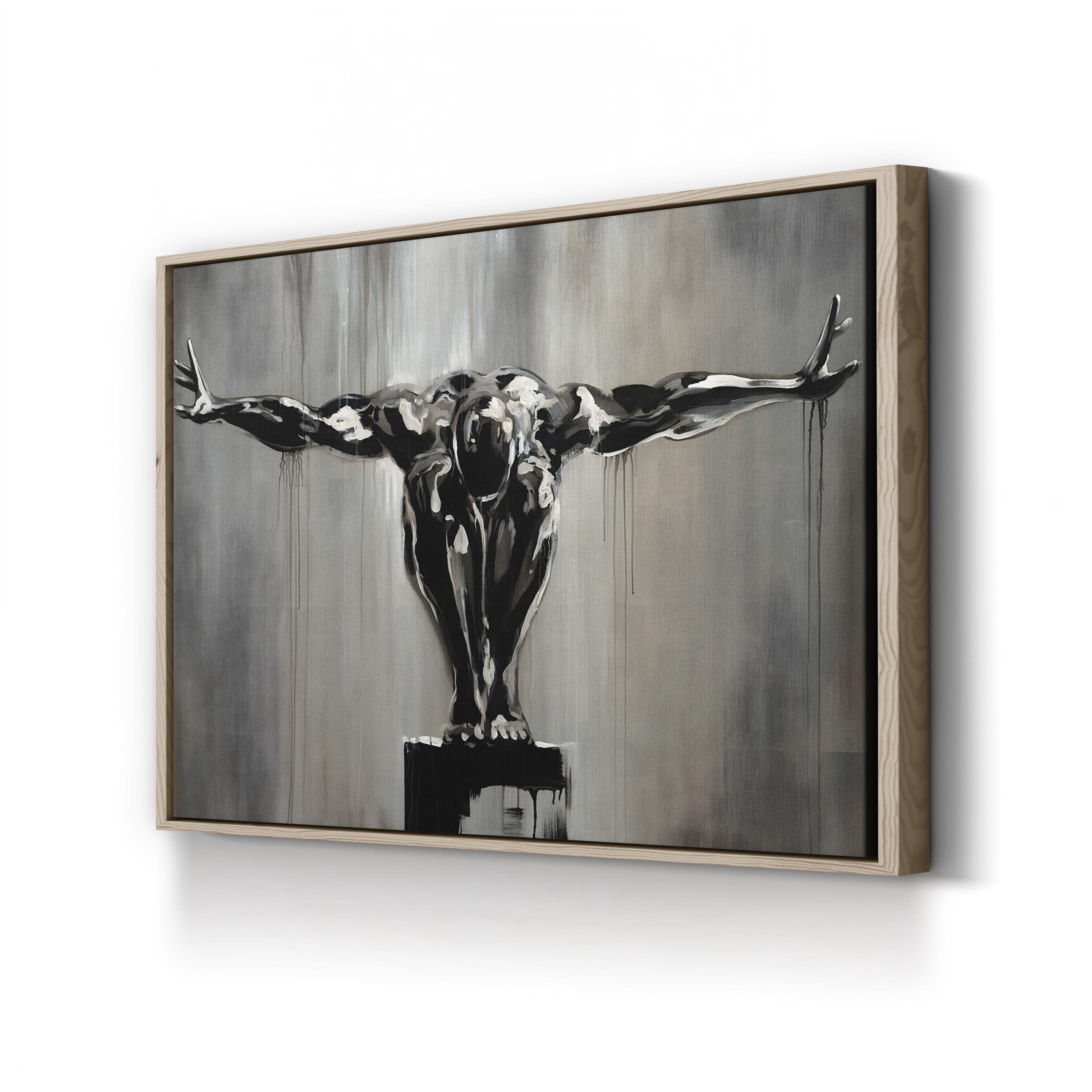 Solitary Runner Wall Art — Monochrome Athletic Figure Canvas Print