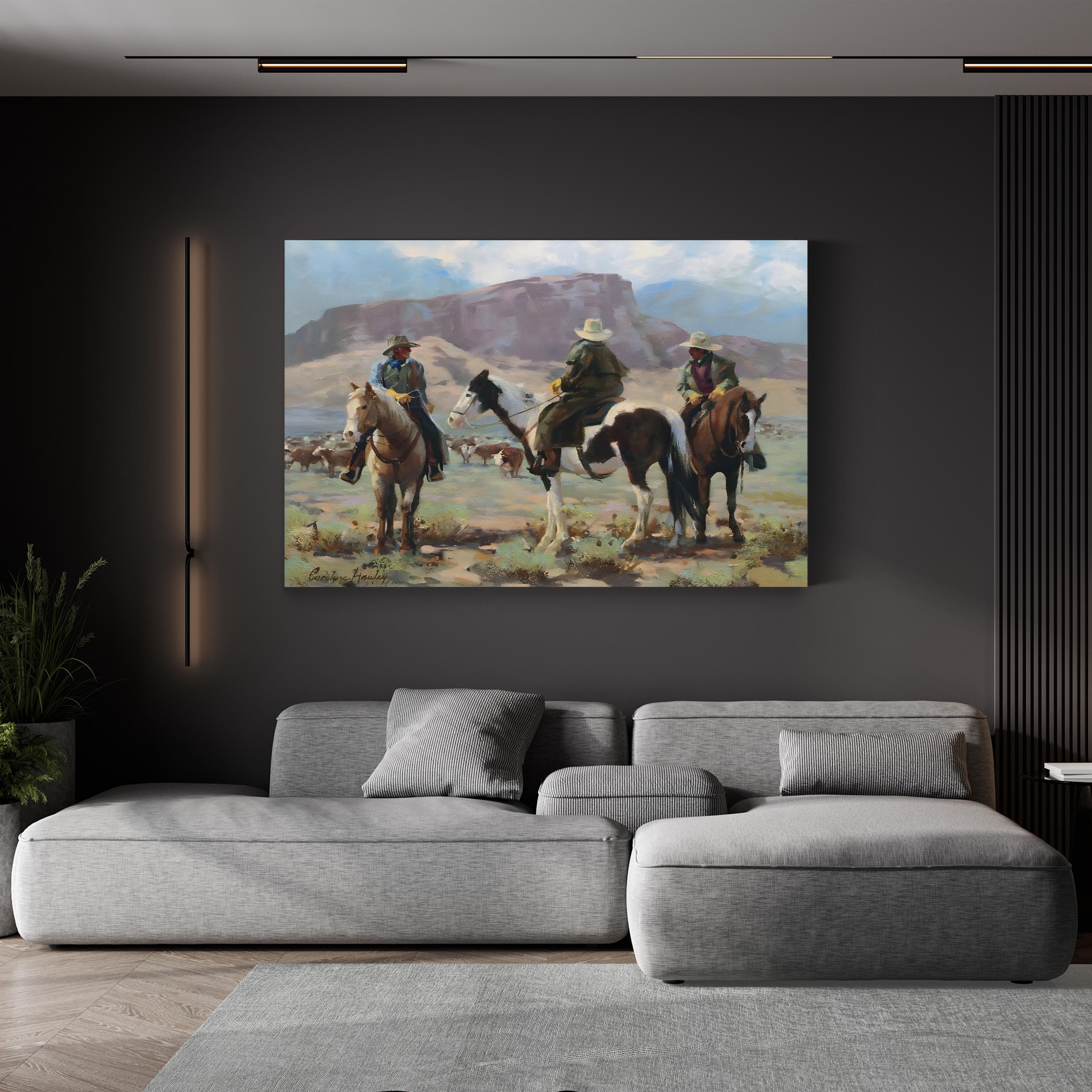 Western Cowboy on the Open Range – Period Illustration Wall Art | Frontier Canvas Print