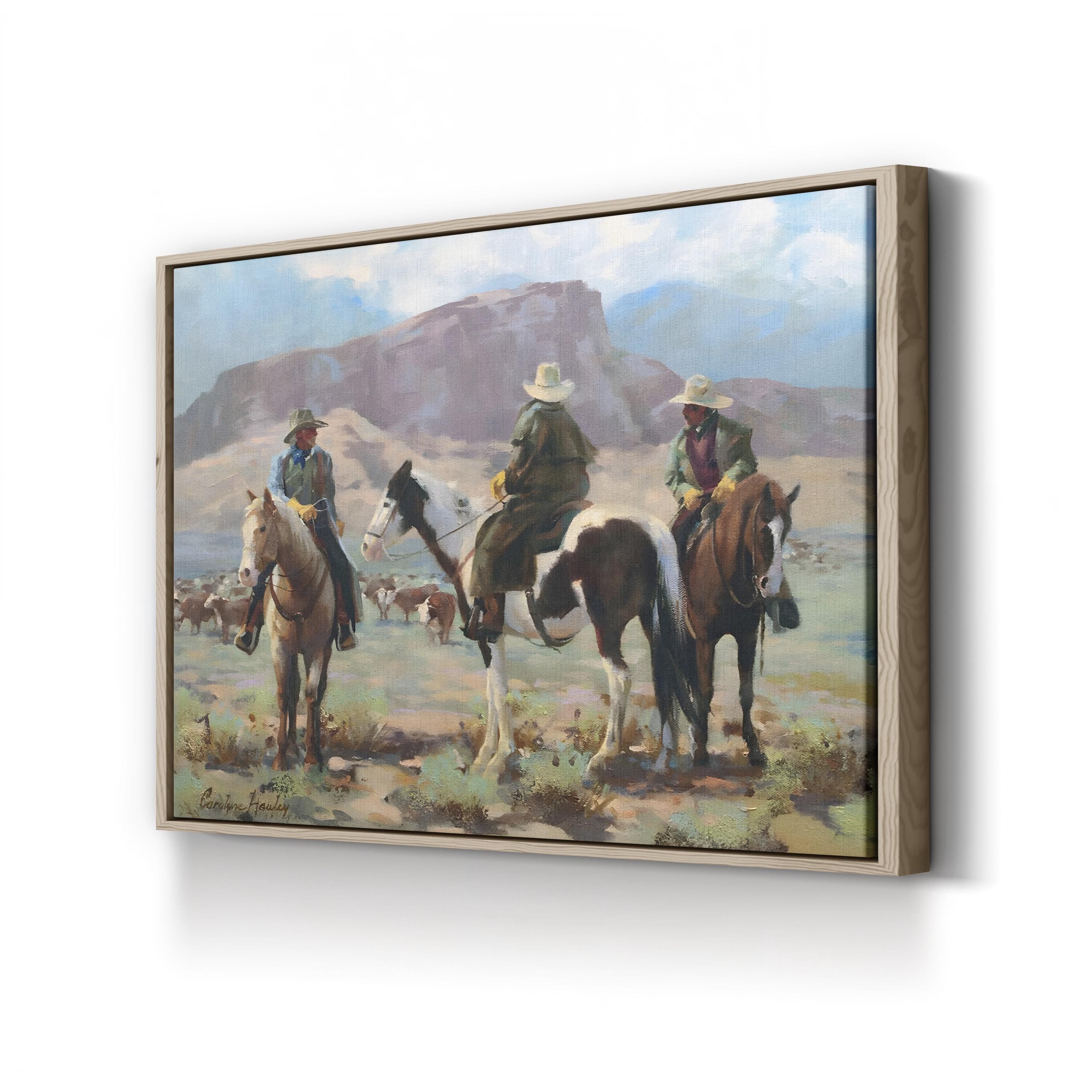 Western Cowboy on the Open Range – Period Illustration Wall Art | Frontier Canvas Print