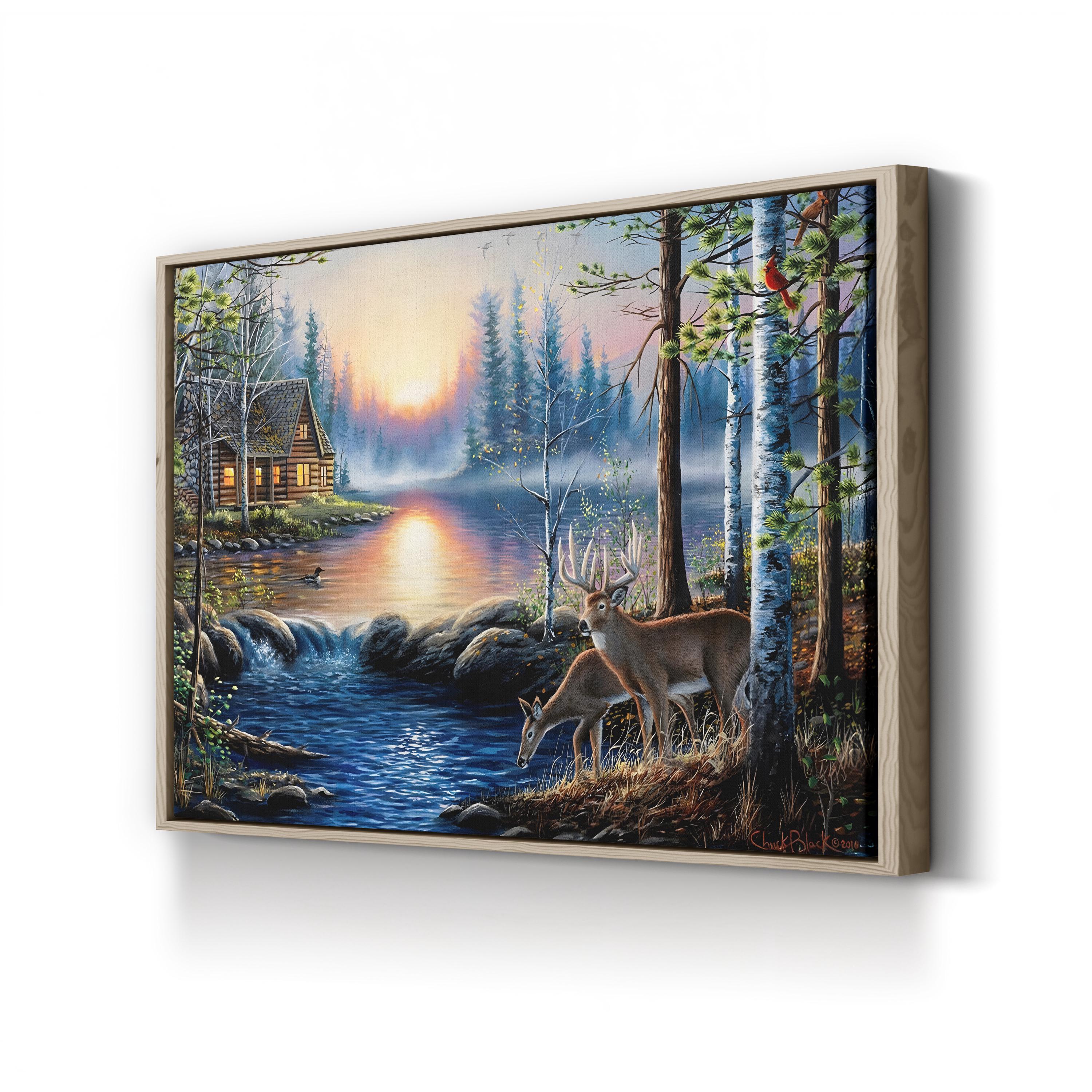 Total Bliss Canvas Wall Art – Tranquil Lake Wildlife Landscape by Chuck Black
