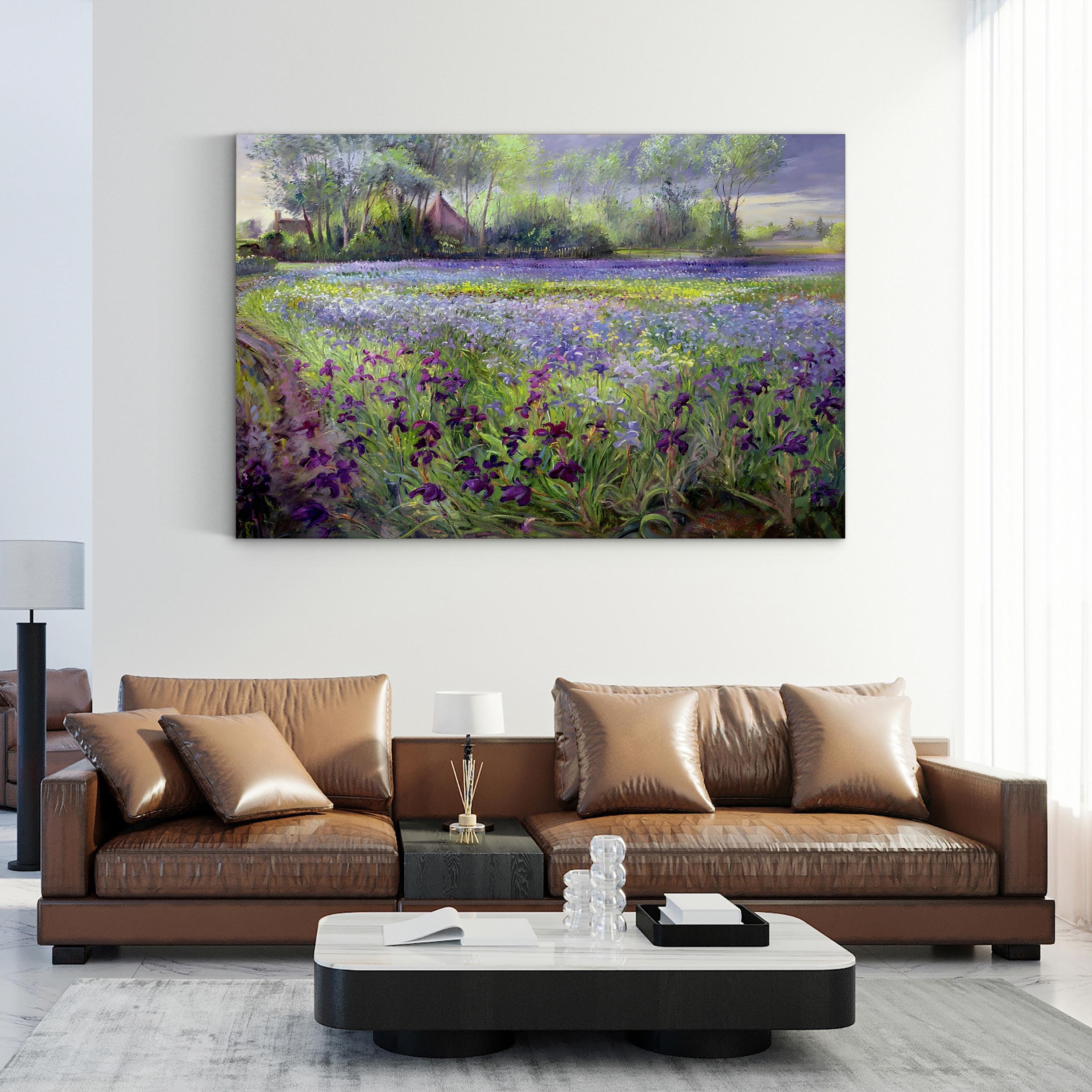 Trackway Past the Iris Field 1991 – Timothy Easton Wall Art | Contemporary Landscape Canvas Print