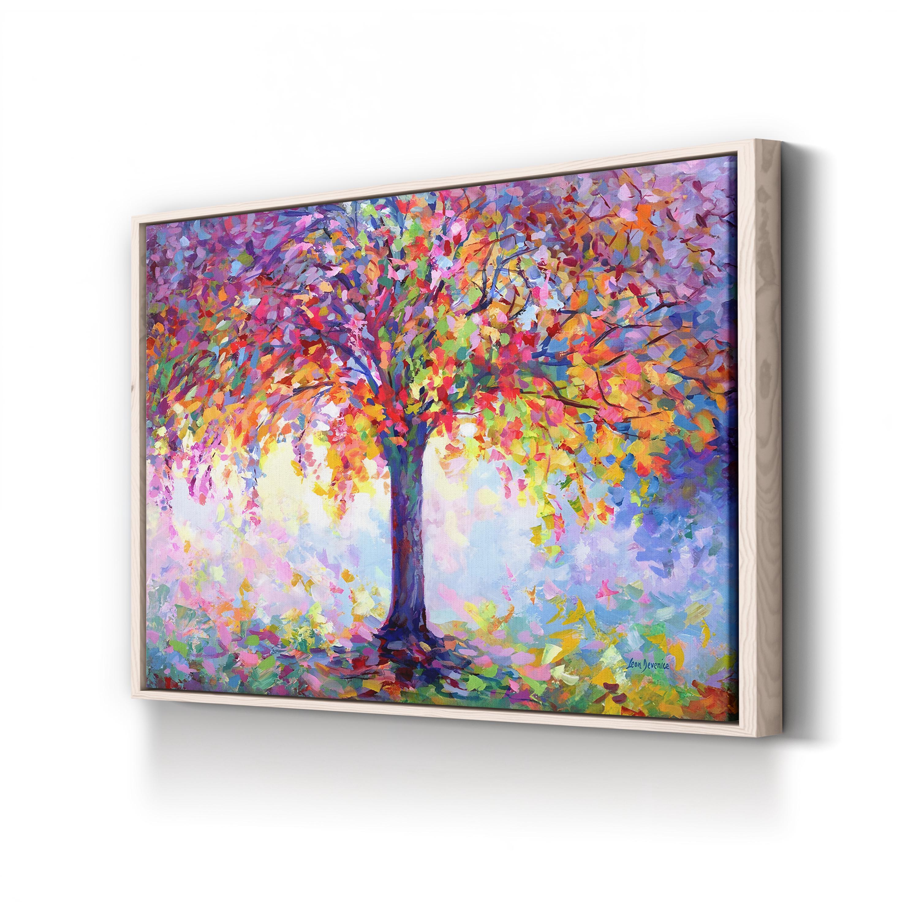 Tree of Happiness Canvas Art – Colorful Contemporary Tree Painting