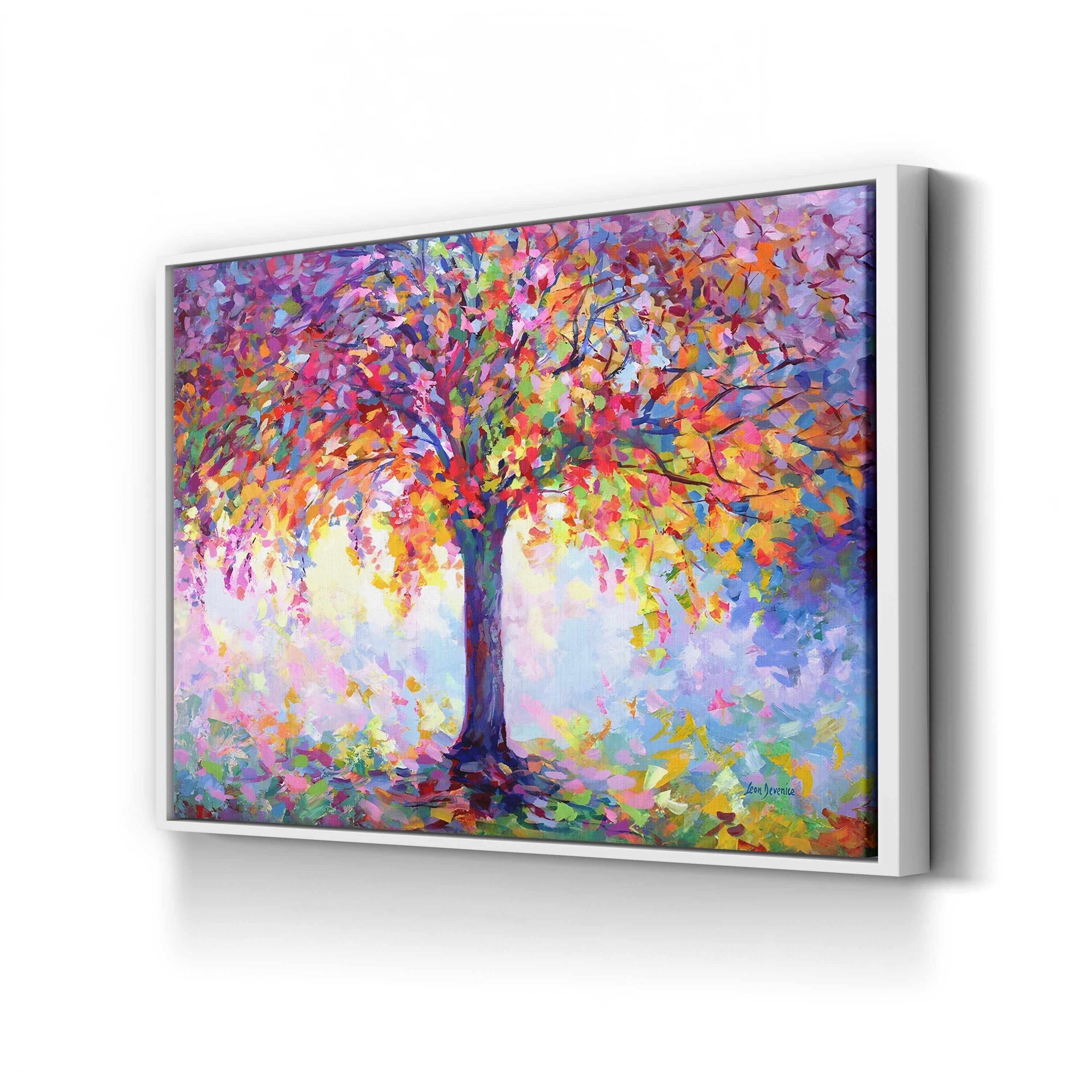 Tree of Happiness Canvas Art – Colorful Contemporary Tree Painting