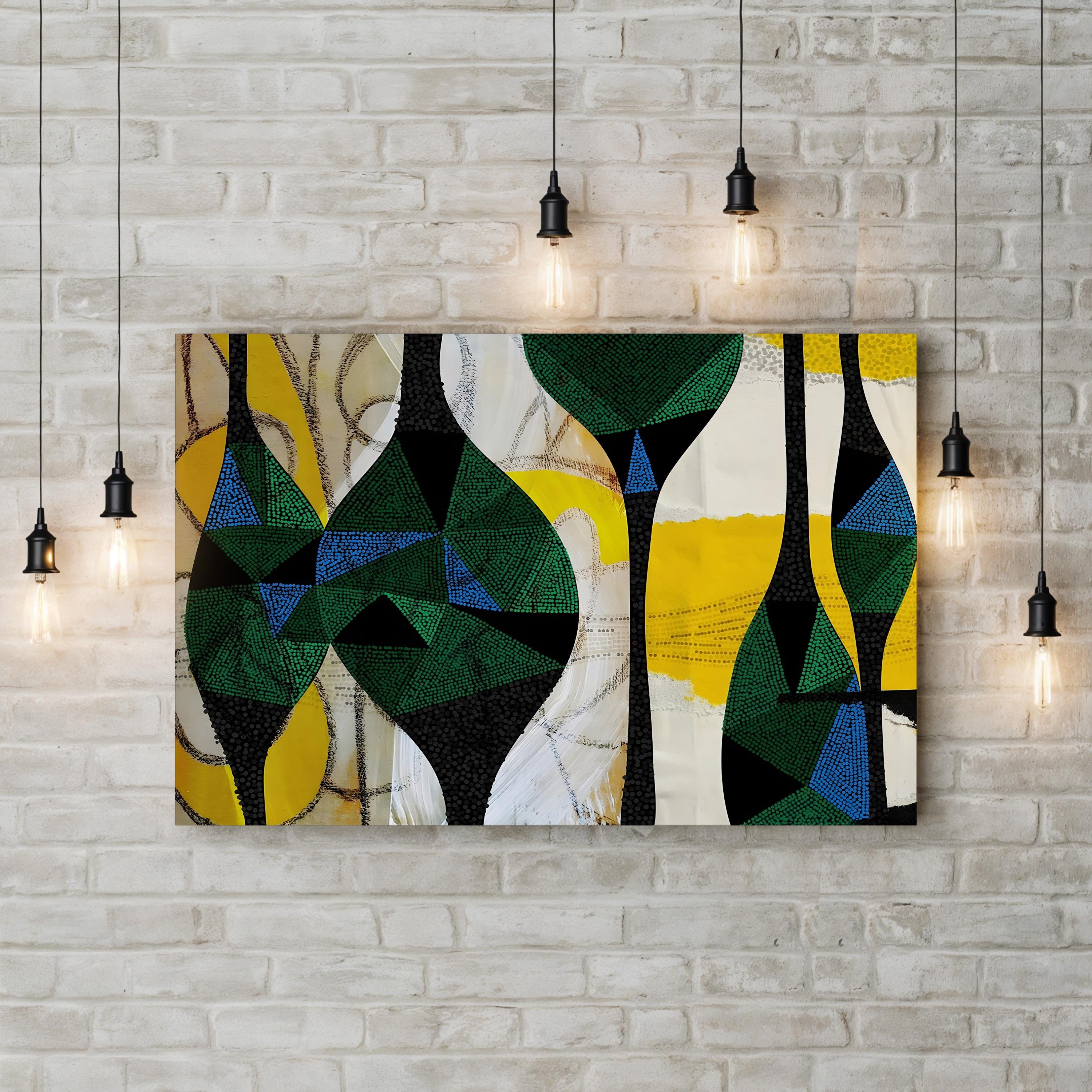 Tribal Abstract Geometric Enigma II Wall Art by Nikki Chu