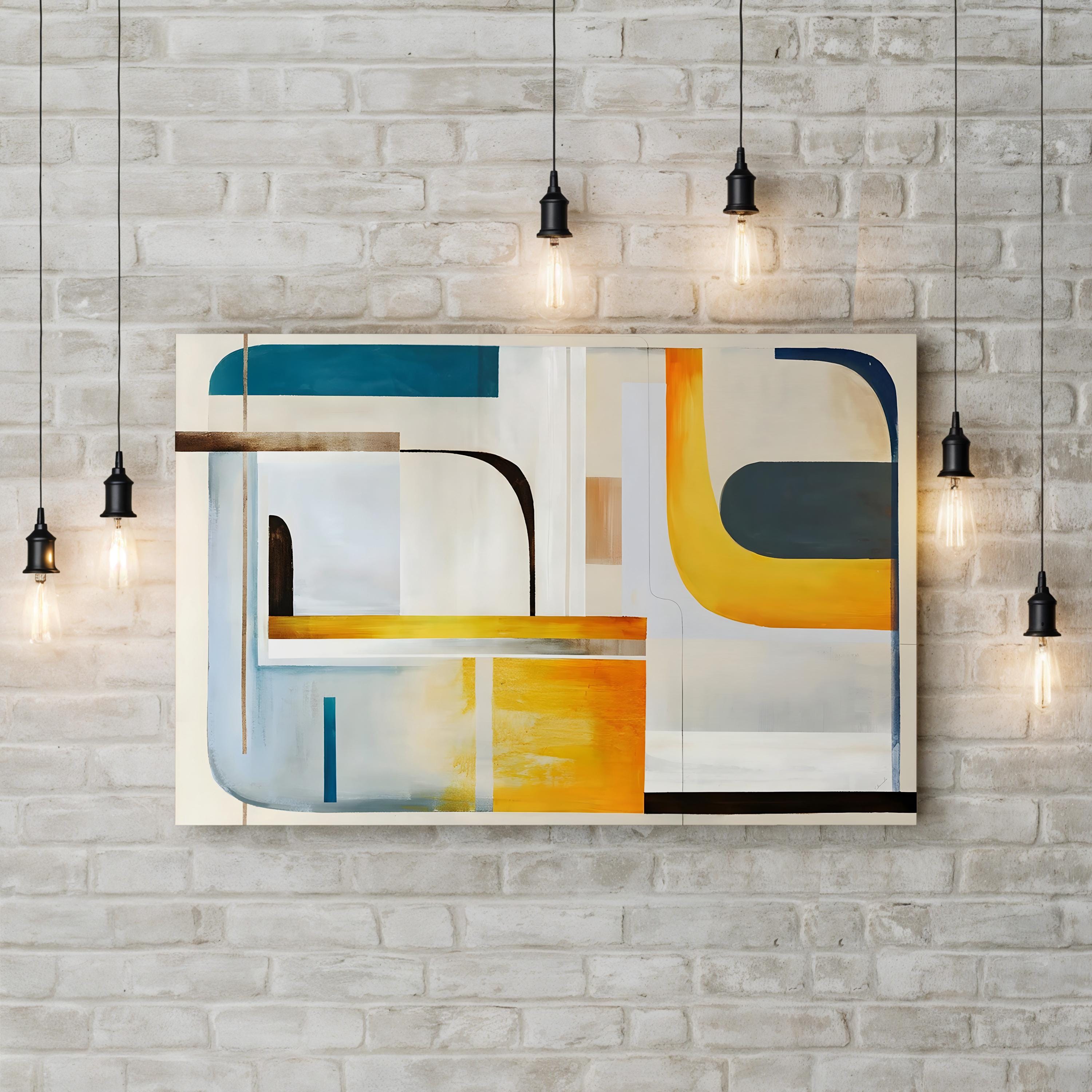 Turnabout Mid-Century Modern Abstract Geometric Wall Art by Sydney Edmunds
