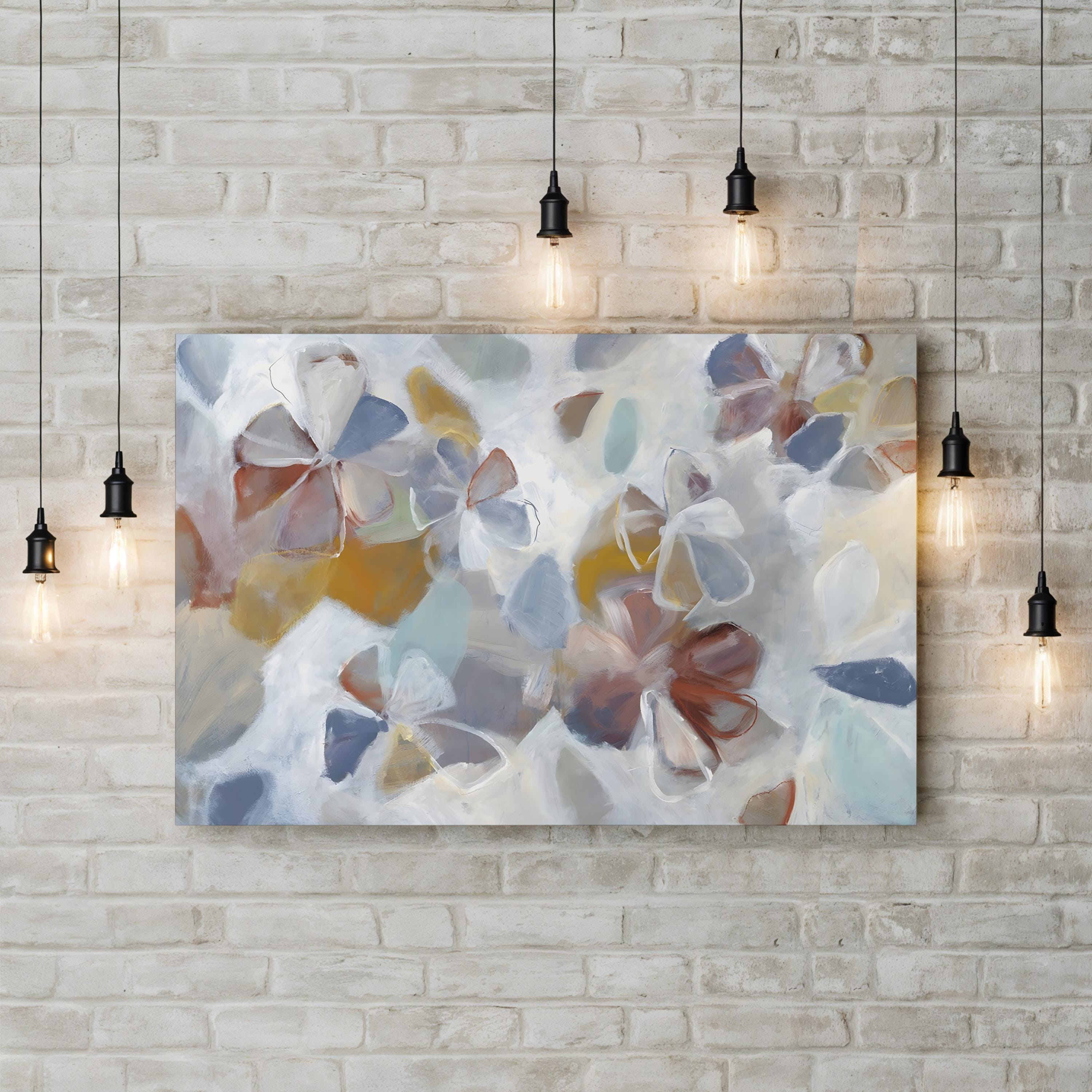 Urban Floral Canvas Art: Modern Abstract Living Room Decor
