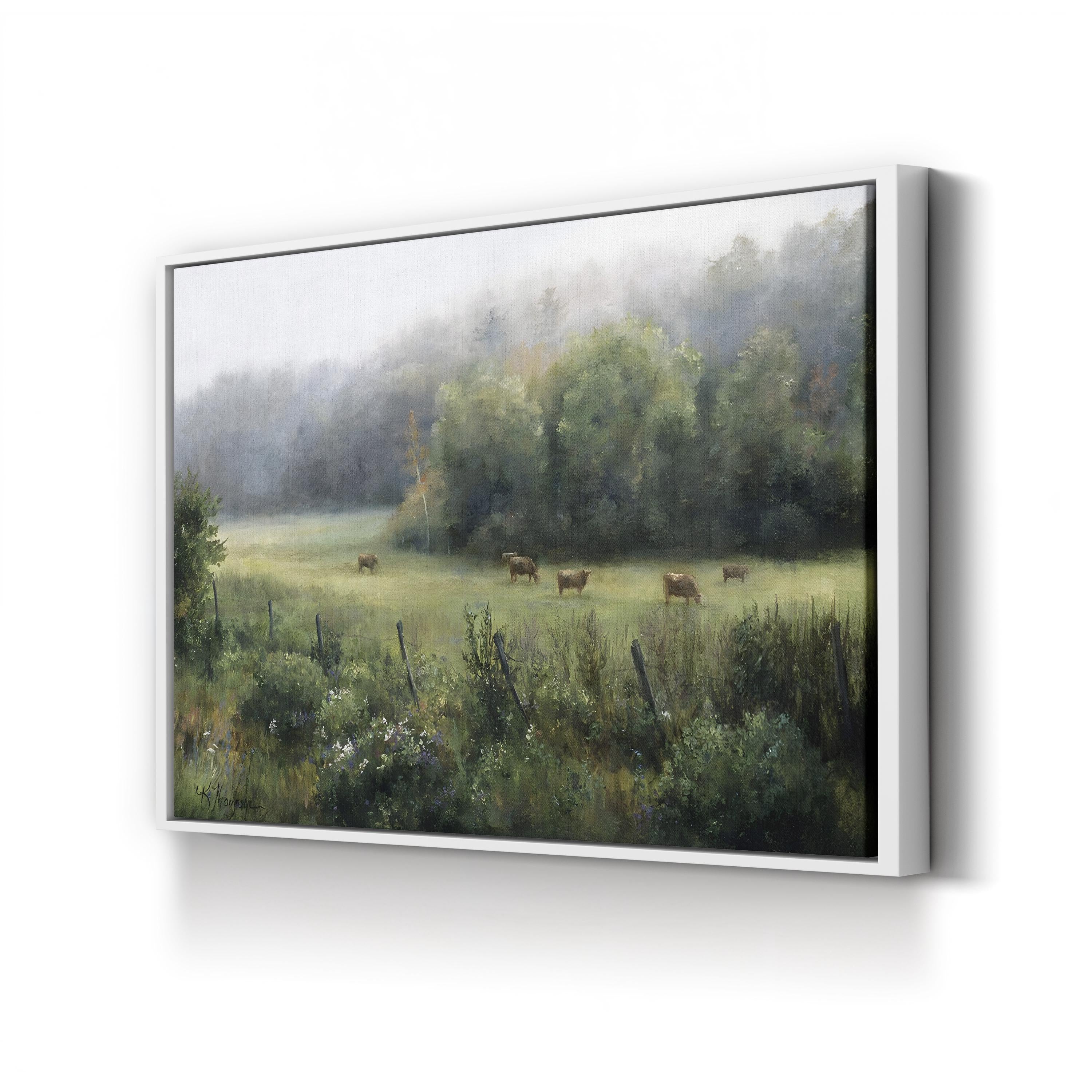 Rural Landscape with Cows in Vermont Pasture Wall Art by Kathie Thompson