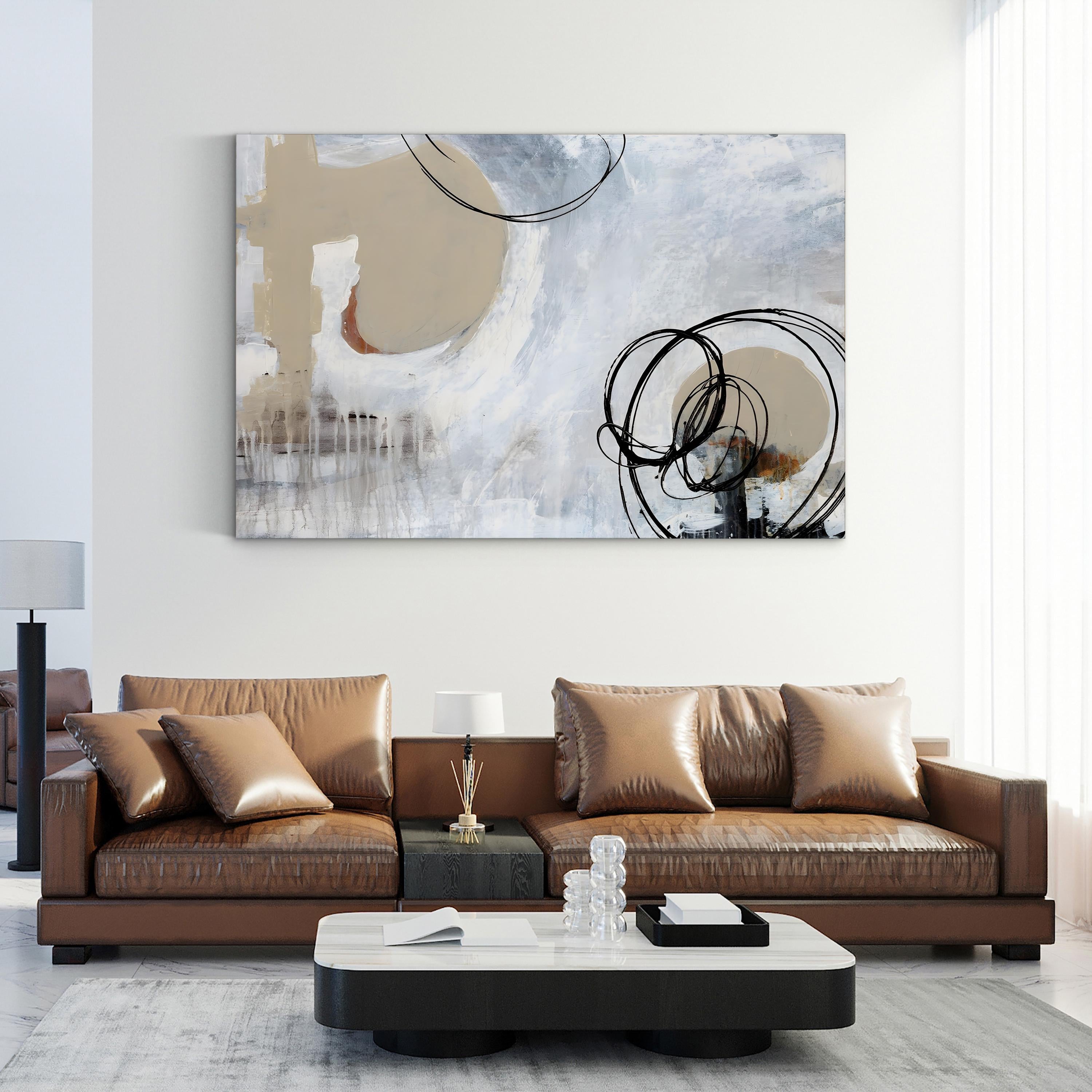 Verse I Wall Art by Joshua Schicker | Abstract Black Circles Minimalist Canvas