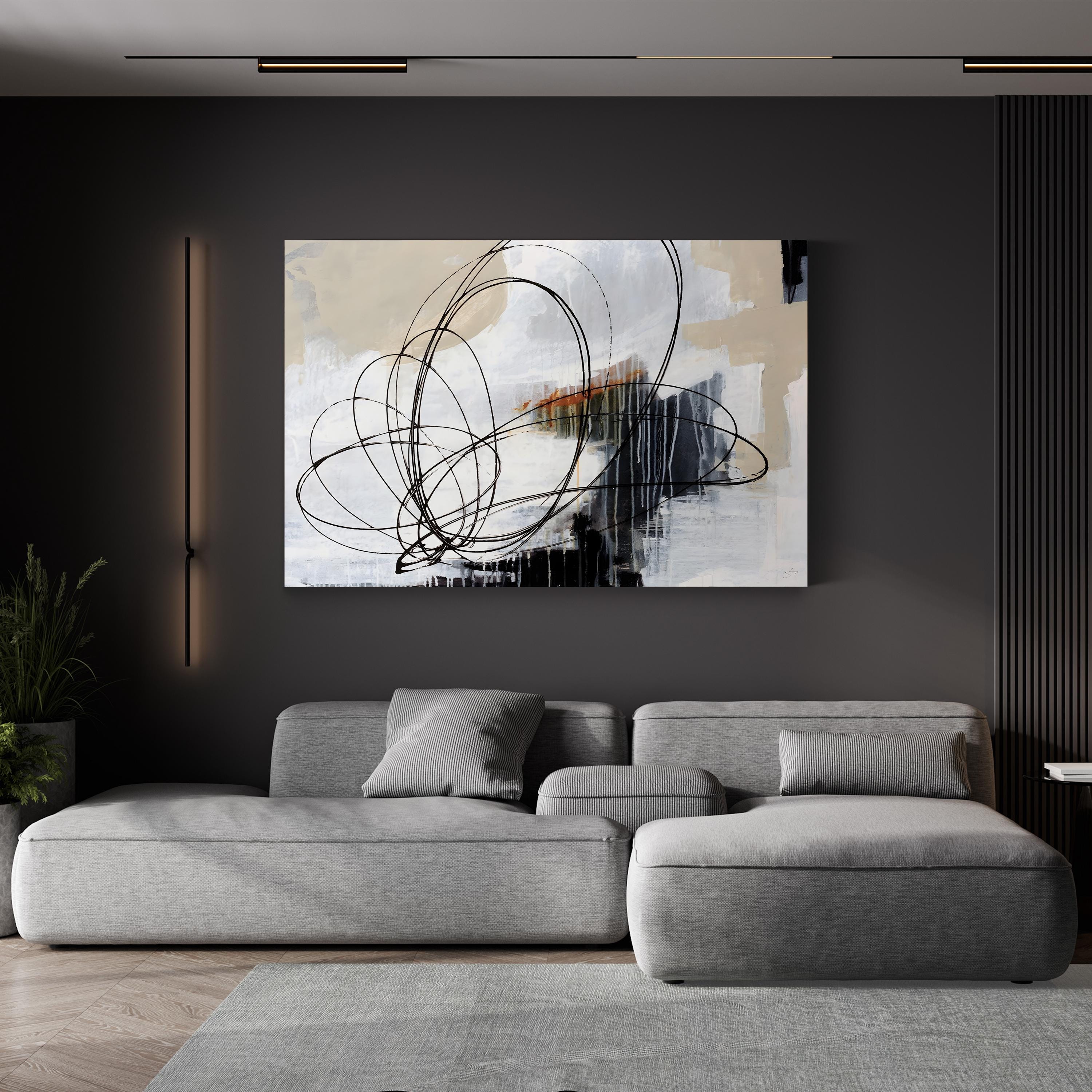 Verse II Wall Art by Joshua Schicker | Contemporary Abstract Line Art Canvas
