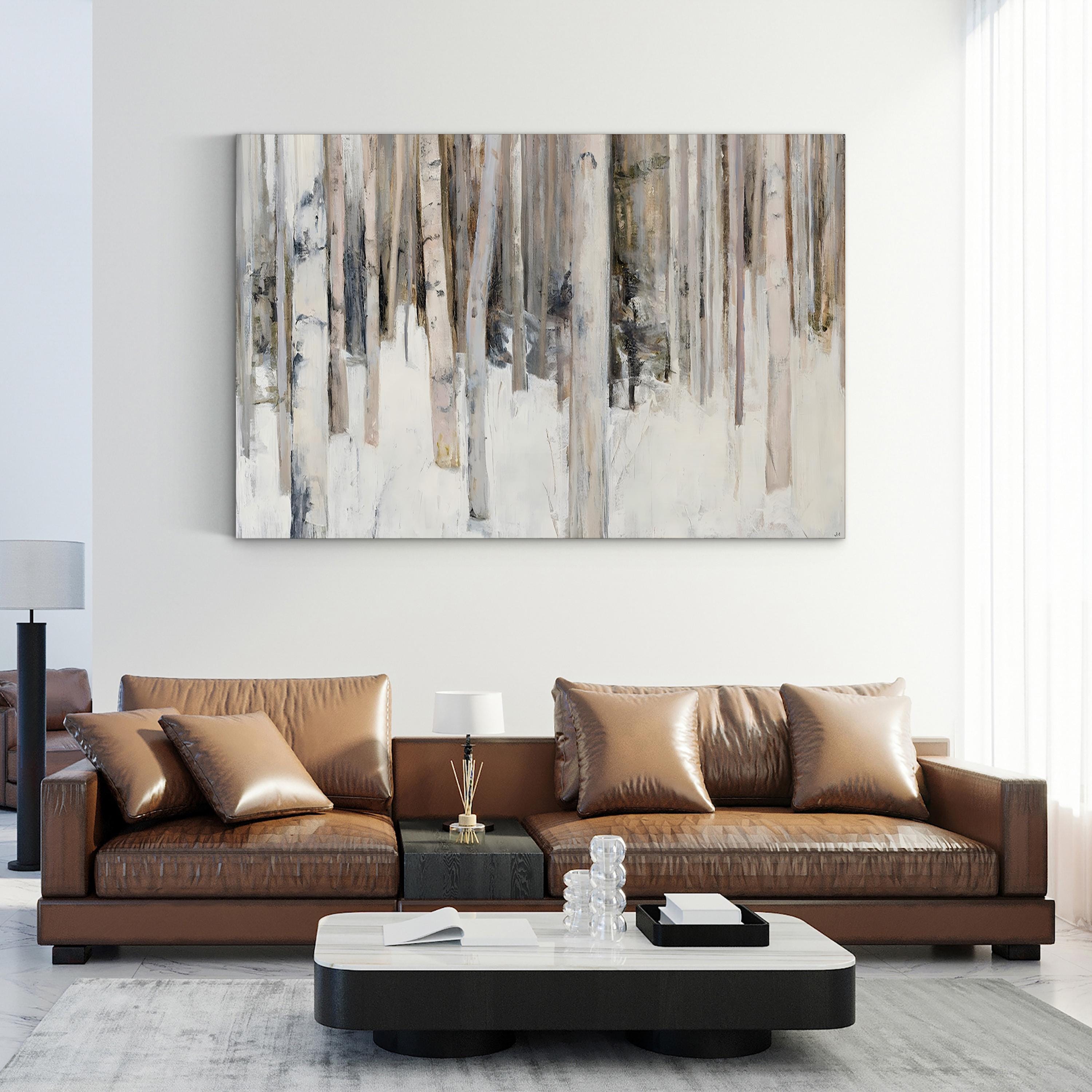 Winter Snowy Fields – Period Illustration Wall Art | Golden Glow Canvas Print