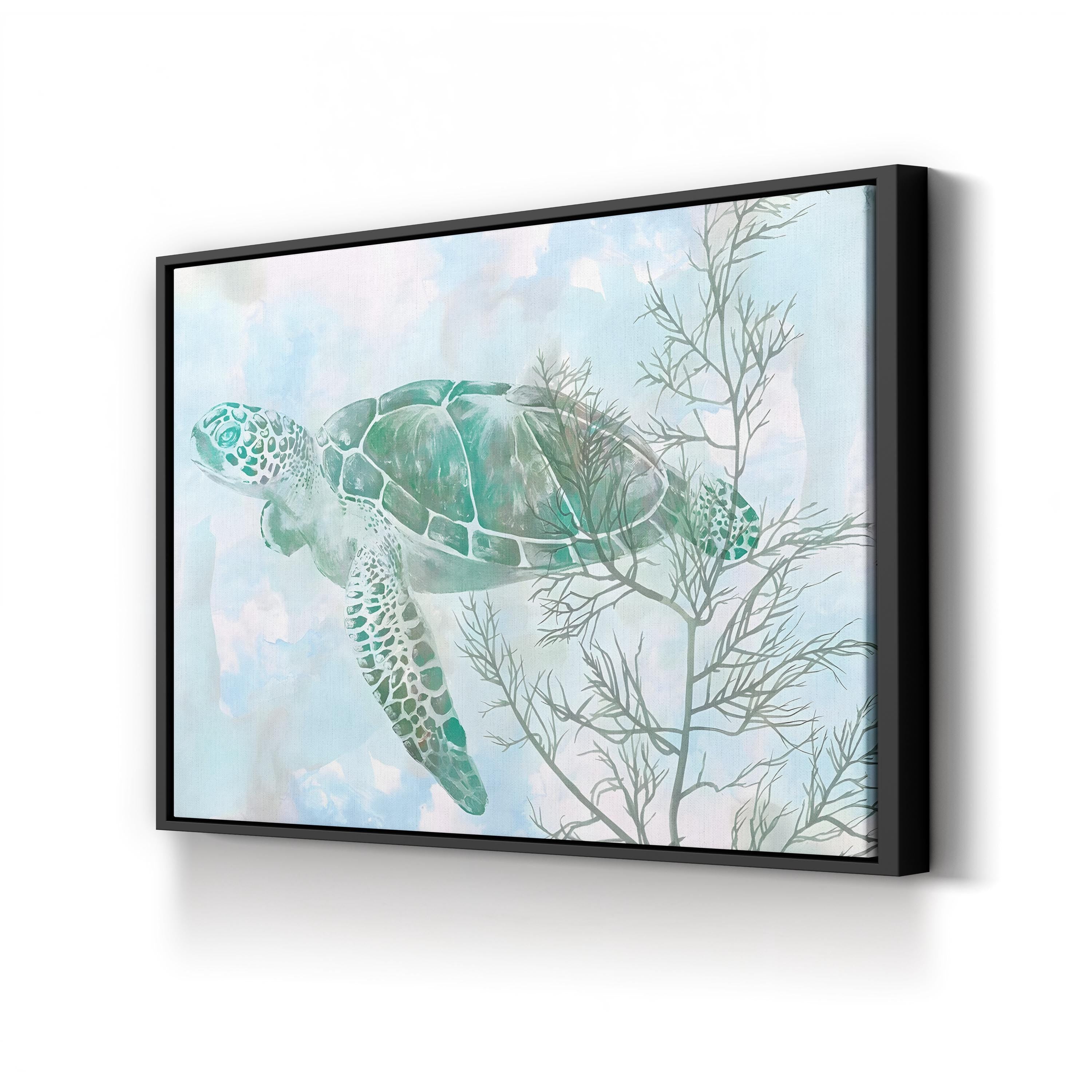 Watercolor Sea Turtle – Period Illustration Wall Art | Coastal Ocean Canvas Print