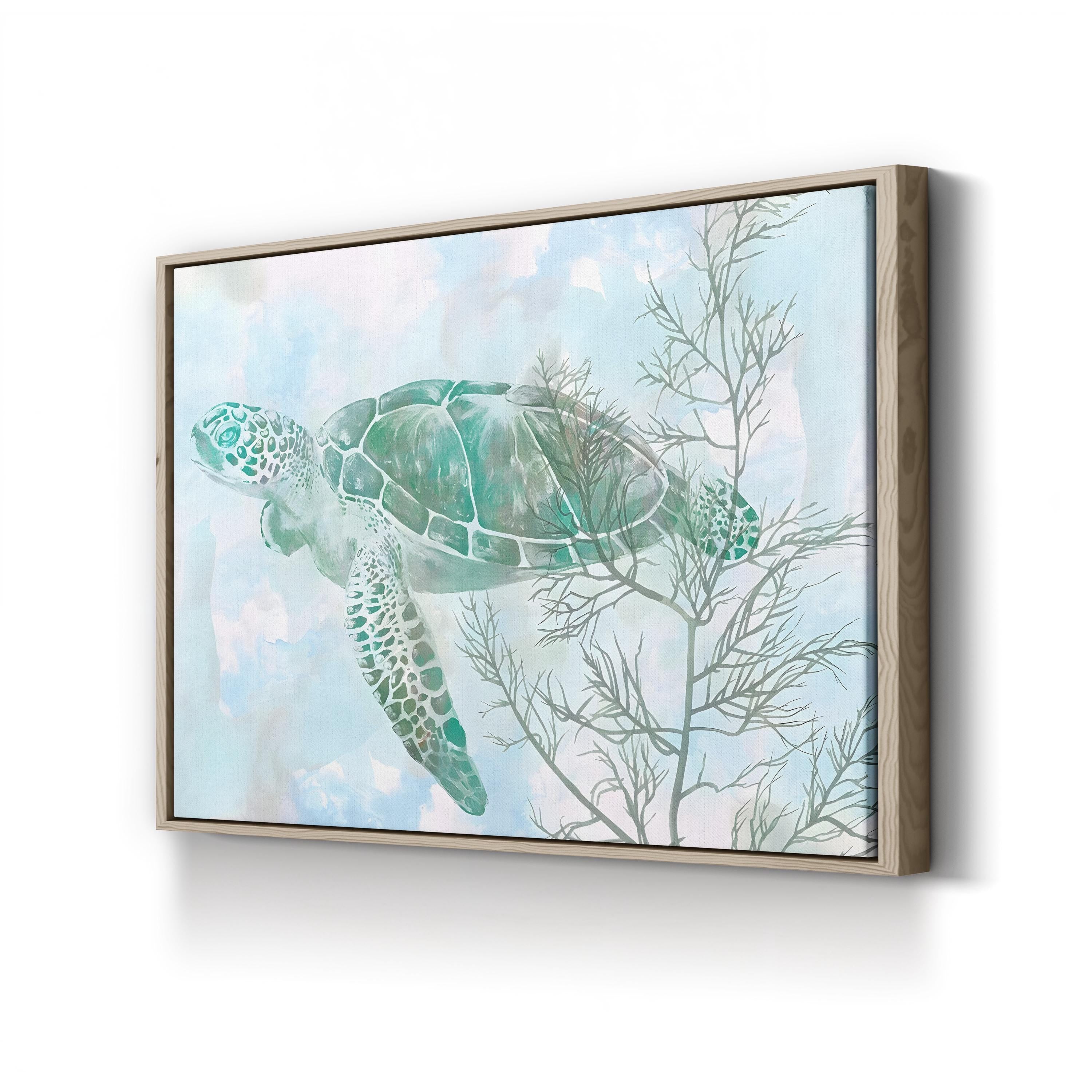 Watercolor Sea Turtle – Period Illustration Wall Art | Coastal Ocean Canvas Print