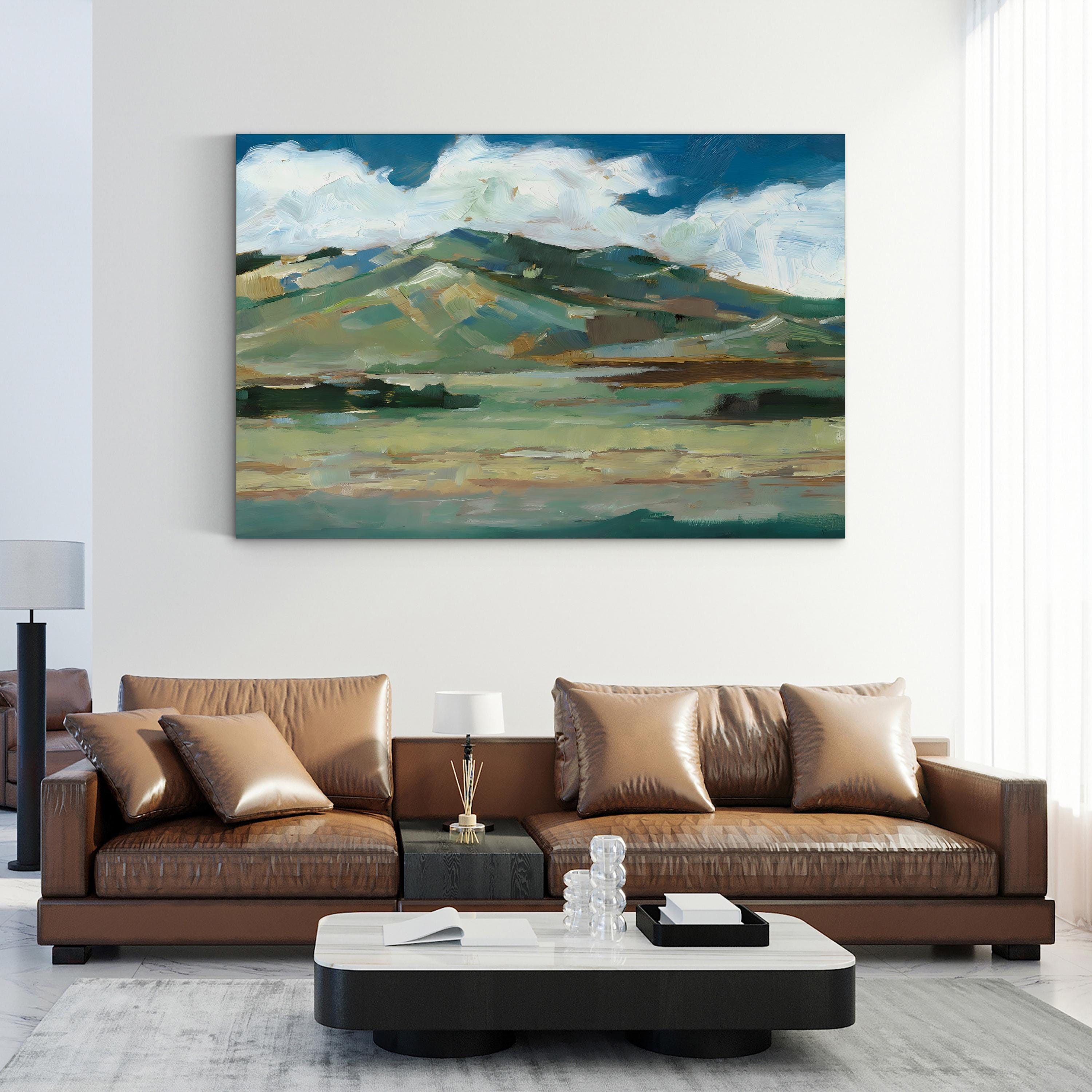 Western Sky Rolling Hills – Period Illustration Wall Art | Serene Landscape Canvas Print