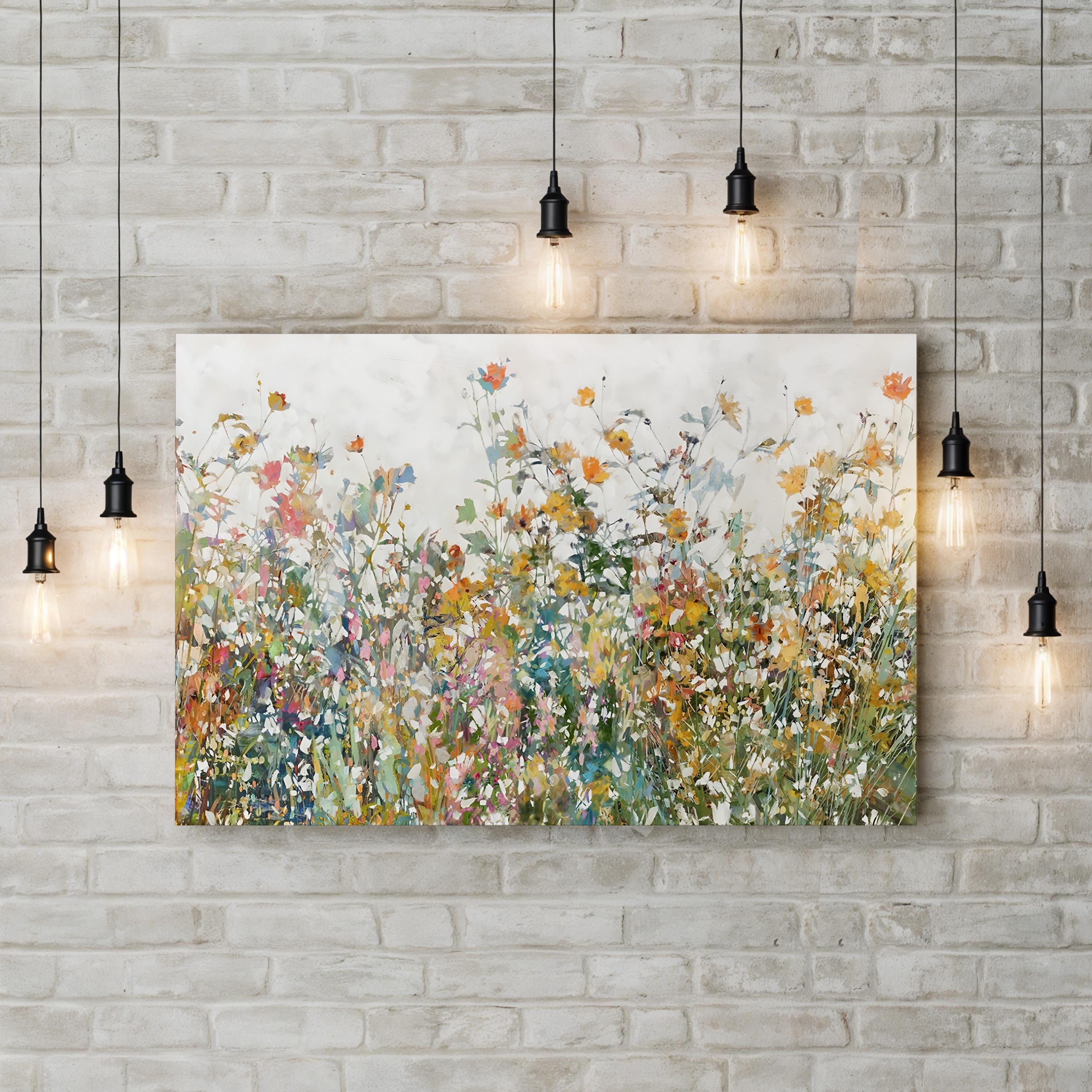 Impressionist Wildflower Meadow – Period Illustration Wall Art | Rustic Floral Canvas Print