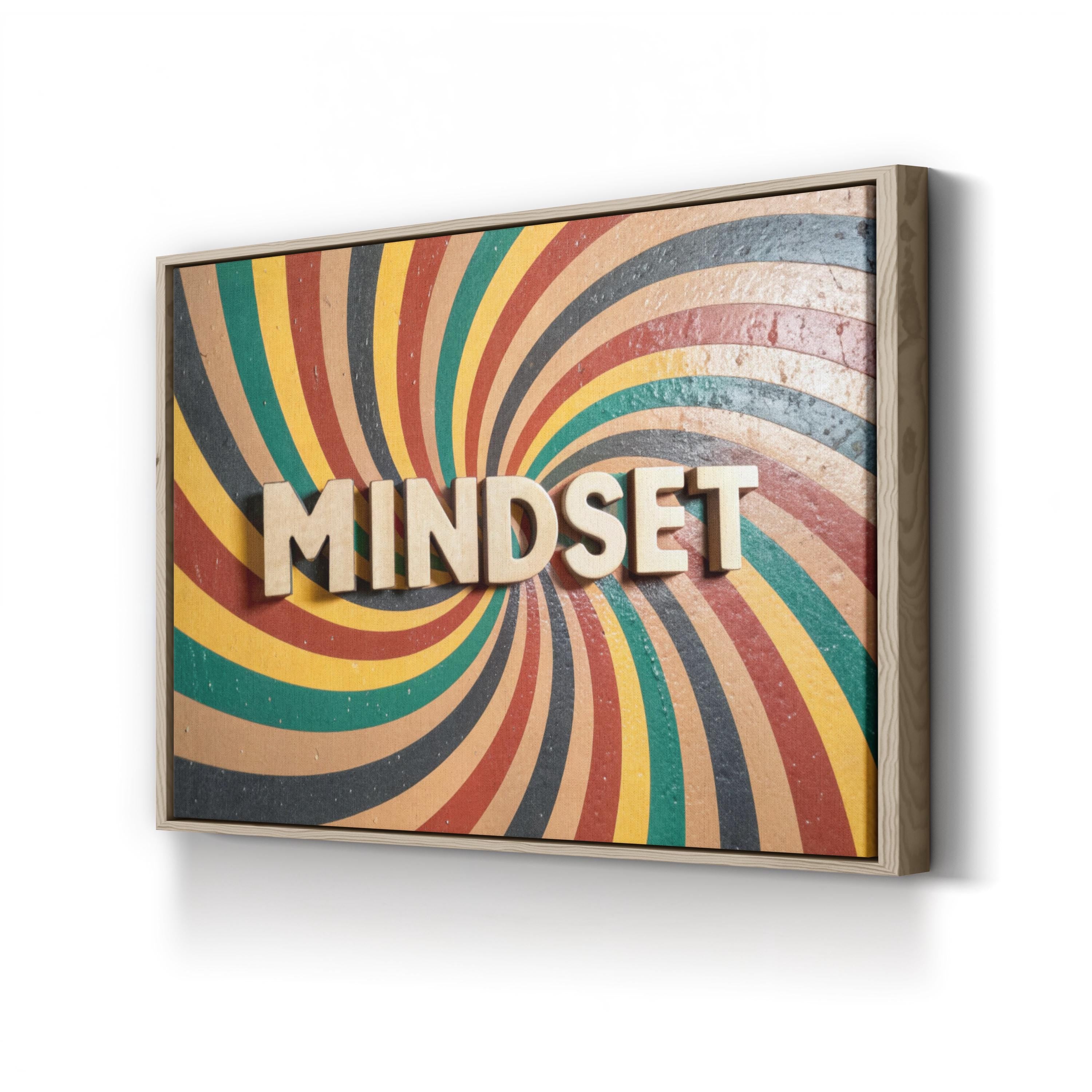 Modern "Mindset" Retro Inspired Typography Wall Art
