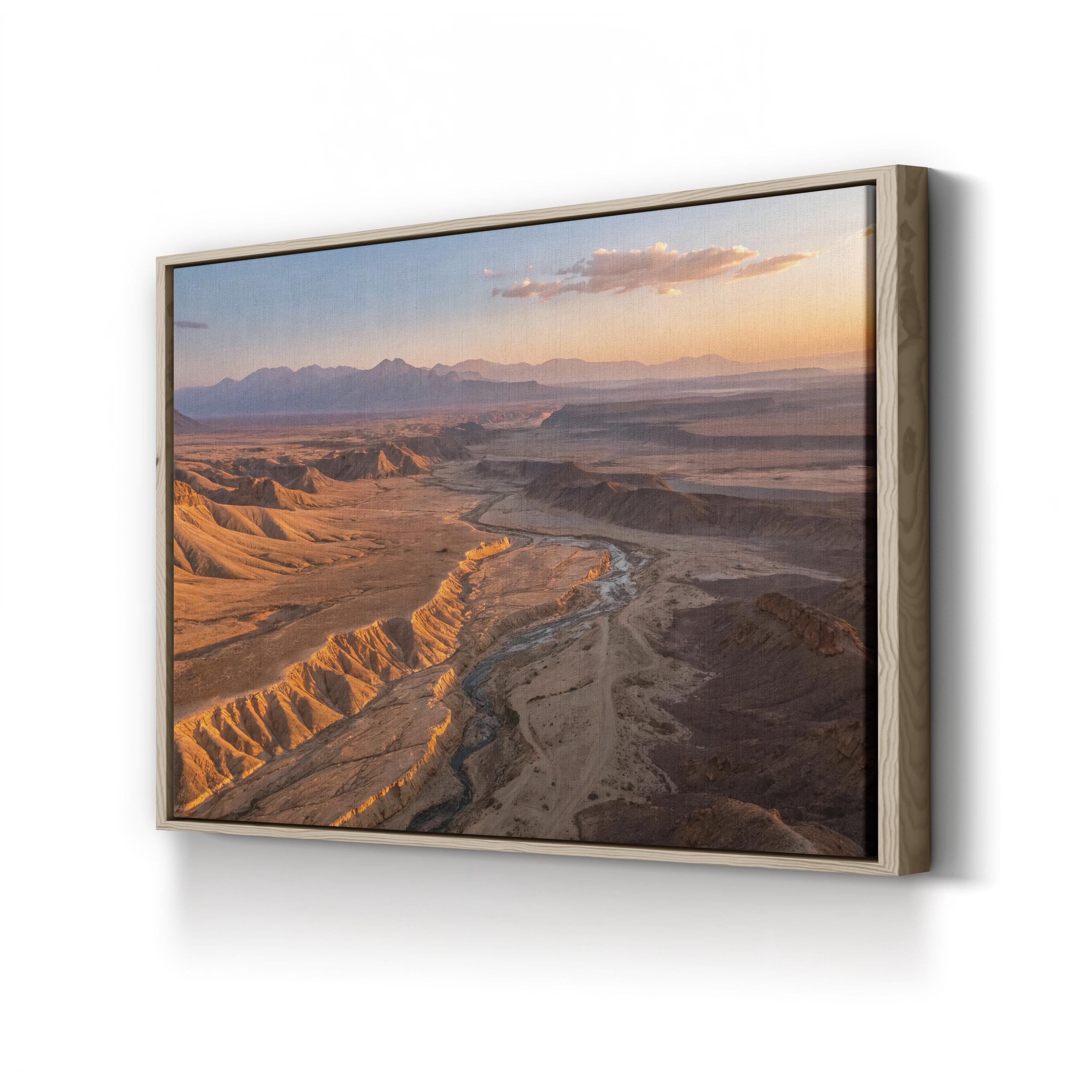 Desert Mountain Golden Sunset – Vintage Photography Wall Art | Landscape Canvas Print