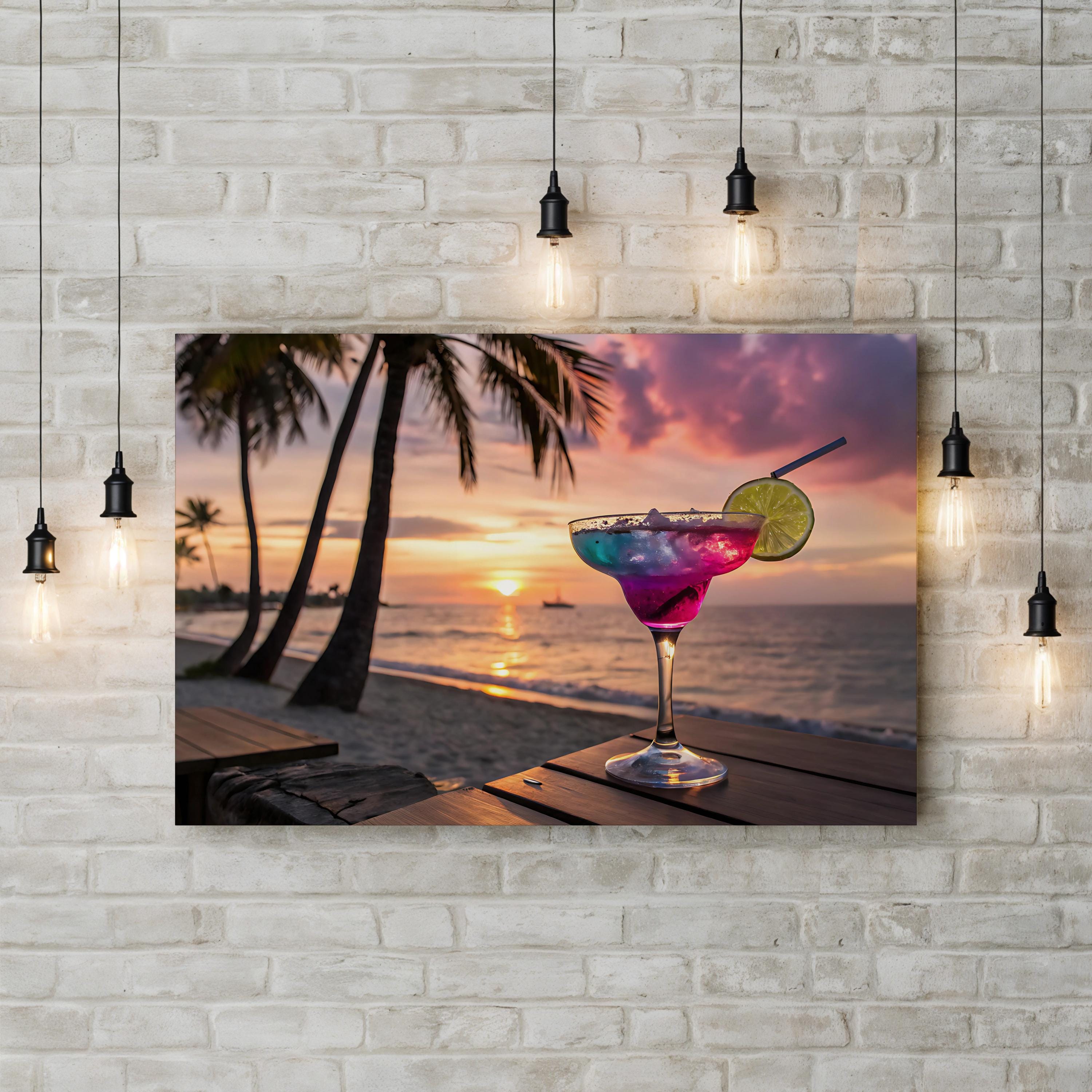 Tropical Drink Paradise – Vintage Photography Wall Art | Beach House Canvas Print