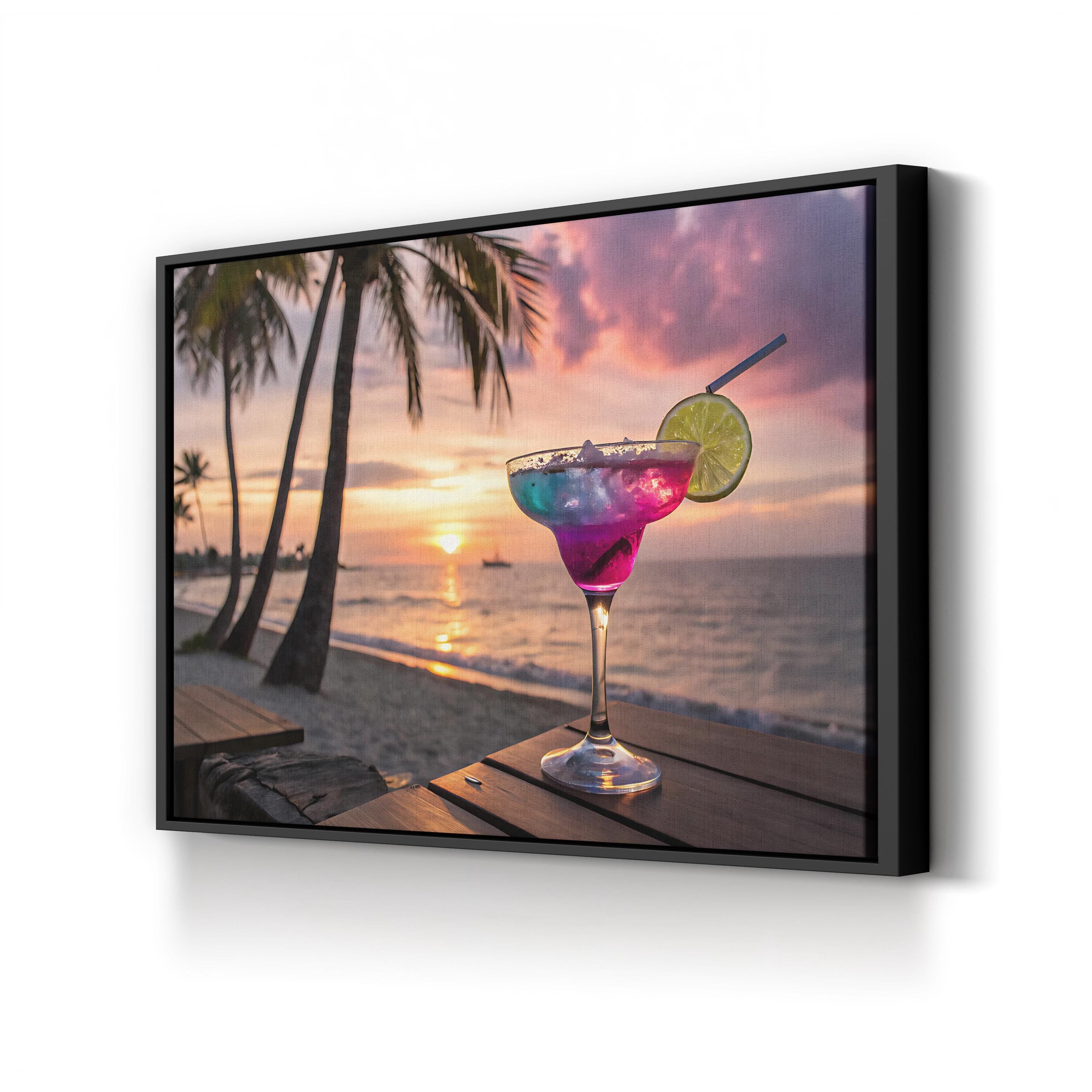 Tropical Drink Paradise – Vintage Photography Wall Art | Beach House Canvas Print