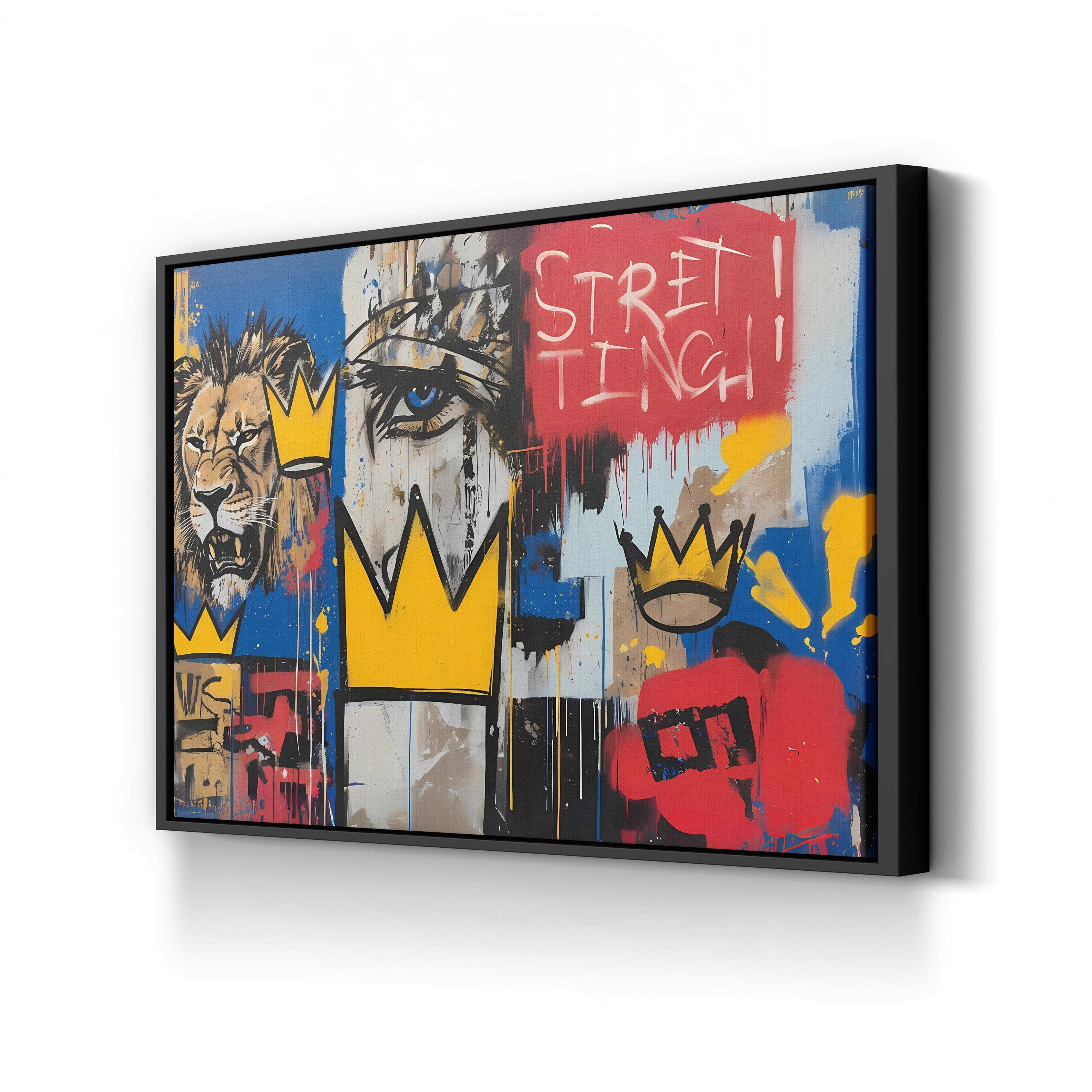 Abstract Lion Portrait – Period Illustration Wall Art | Urban Street Canvas Print