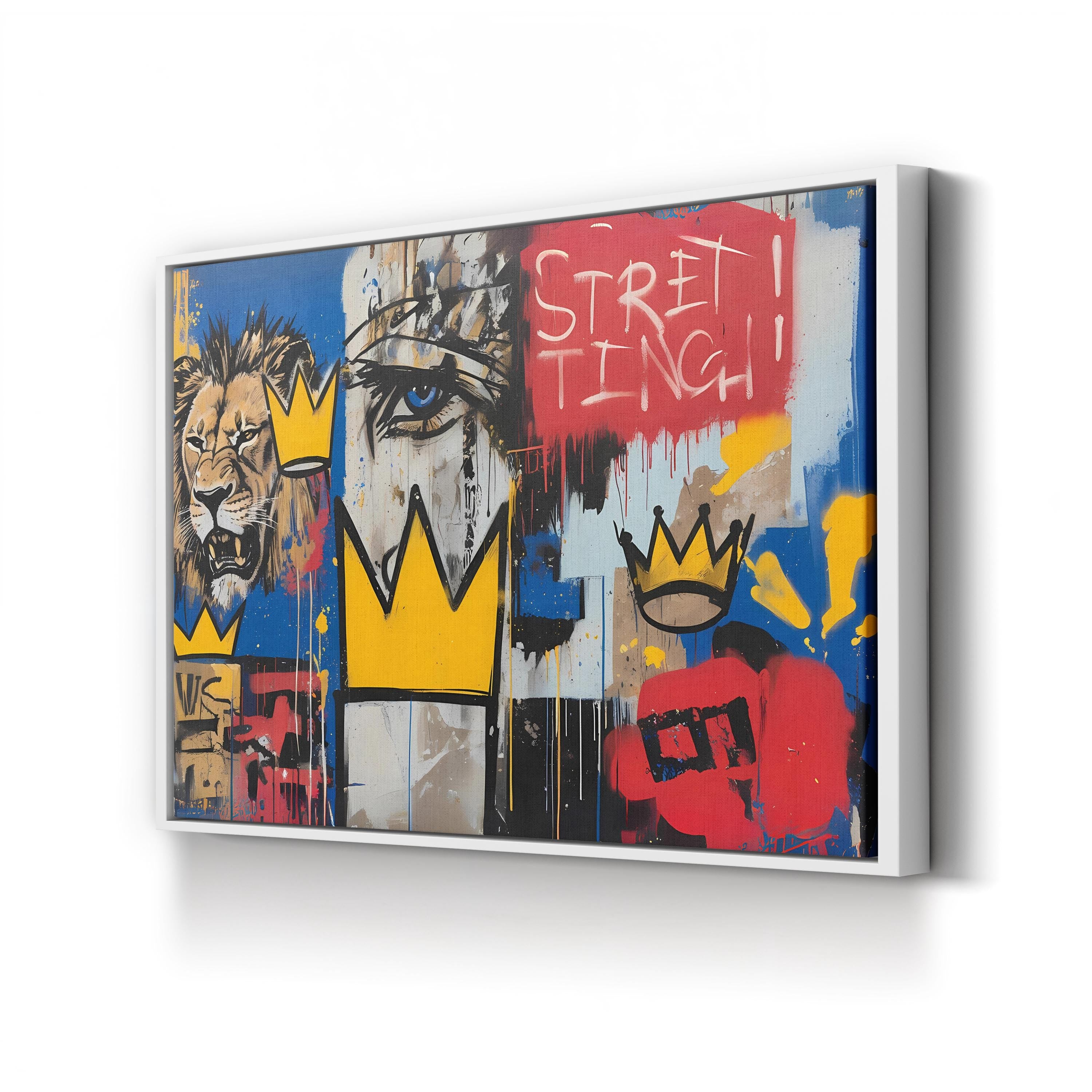 Abstract Lion Portrait – Period Illustration Wall Art | Urban Street Canvas Print