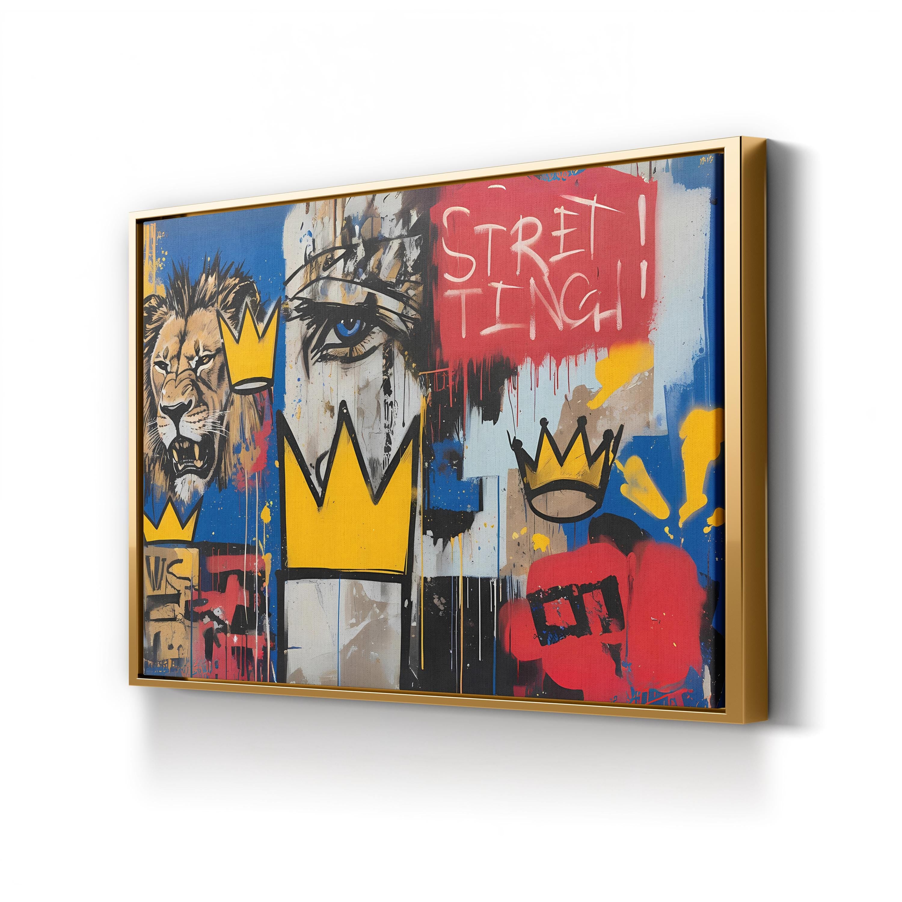 Abstract Lion Portrait – Period Illustration Wall Art | Urban Street Canvas Print