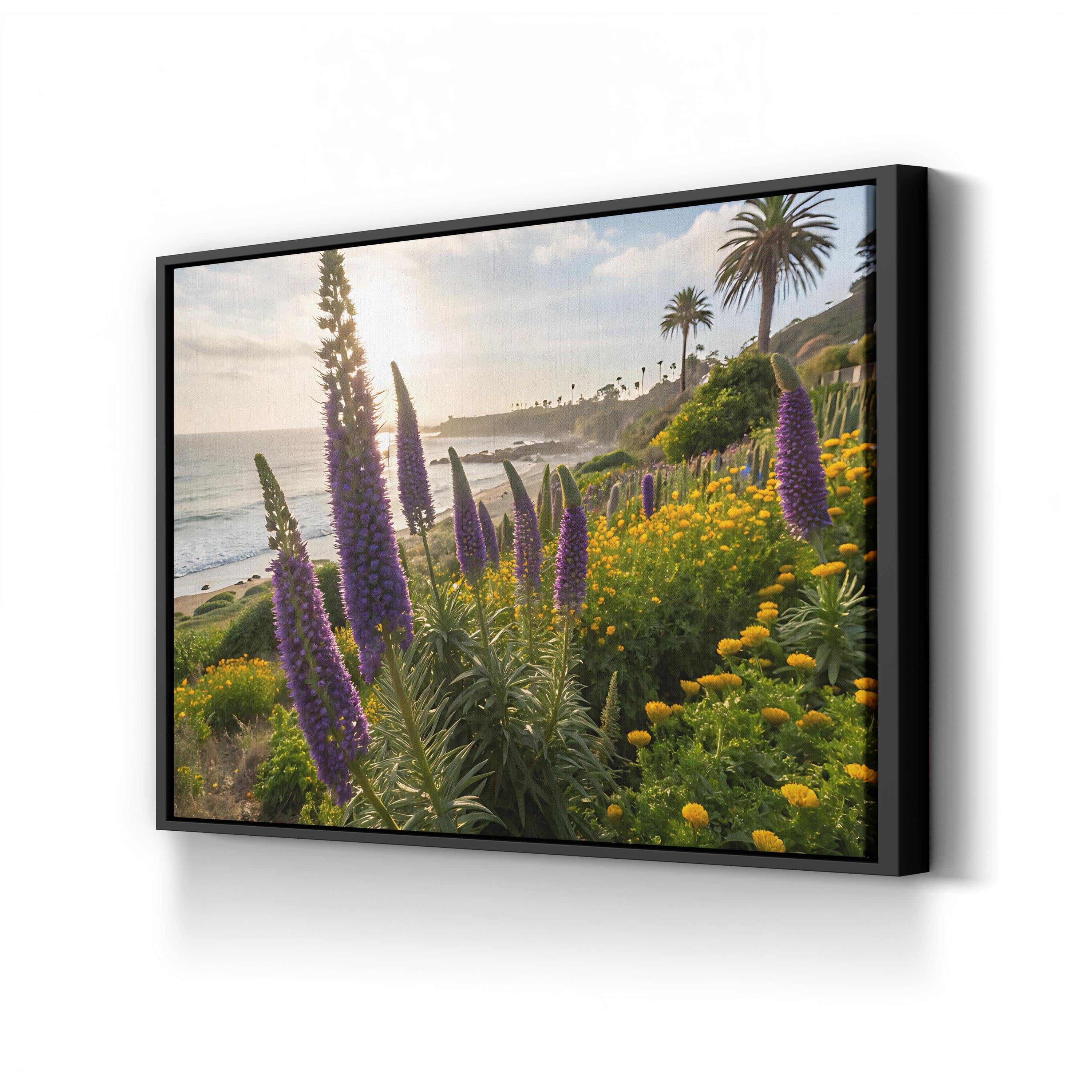 Laguna Beach Spring Wildflowers Canvas Wall Art — Laguna Beach California Coastal Landscape Print