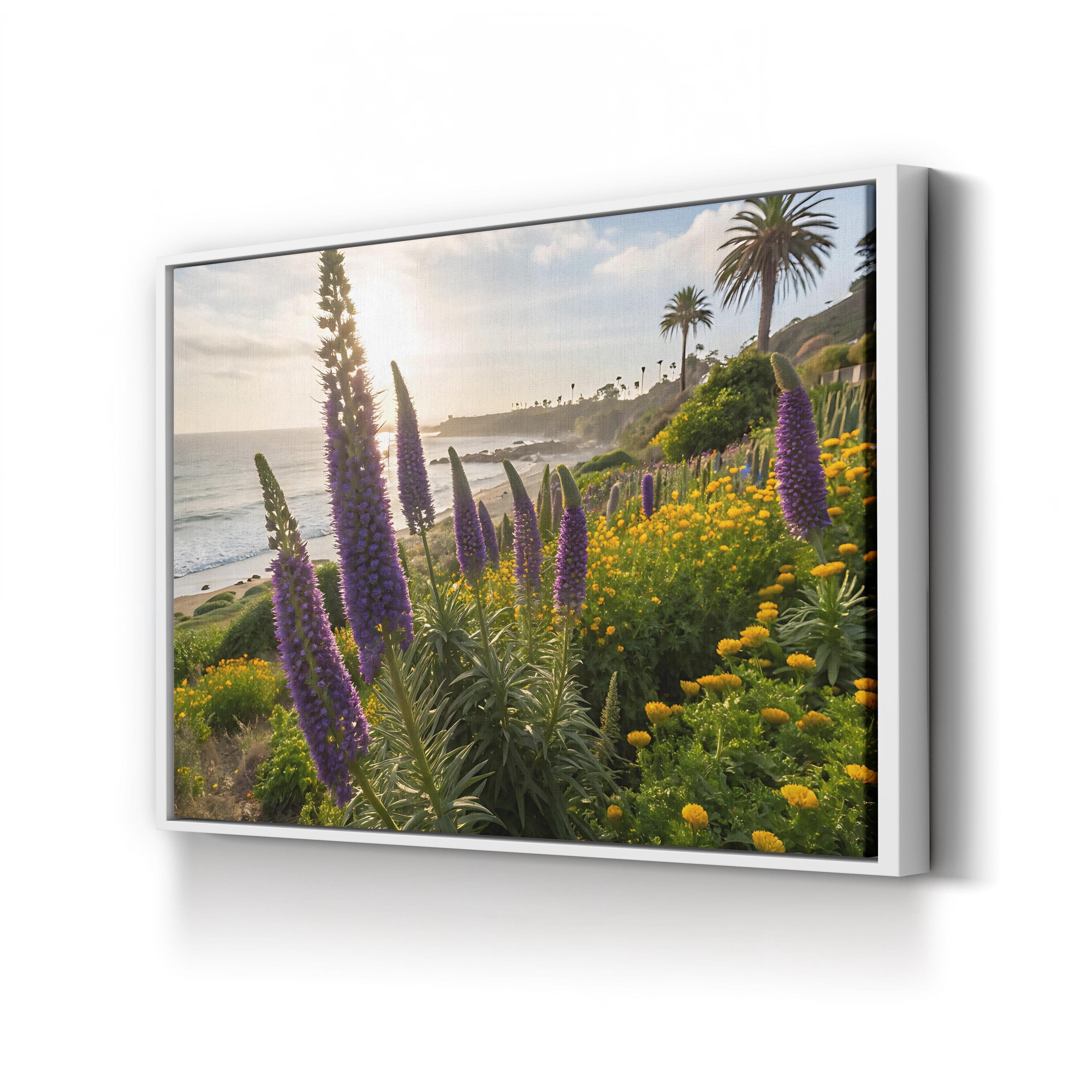 Laguna Beach Spring Wildflowers Canvas Wall Art — Laguna Beach California Coastal Landscape Print